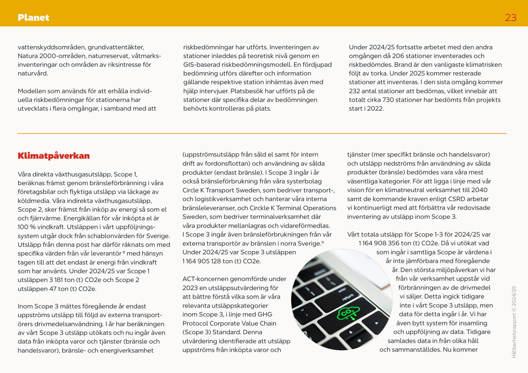 Emissions data extracted from page 23