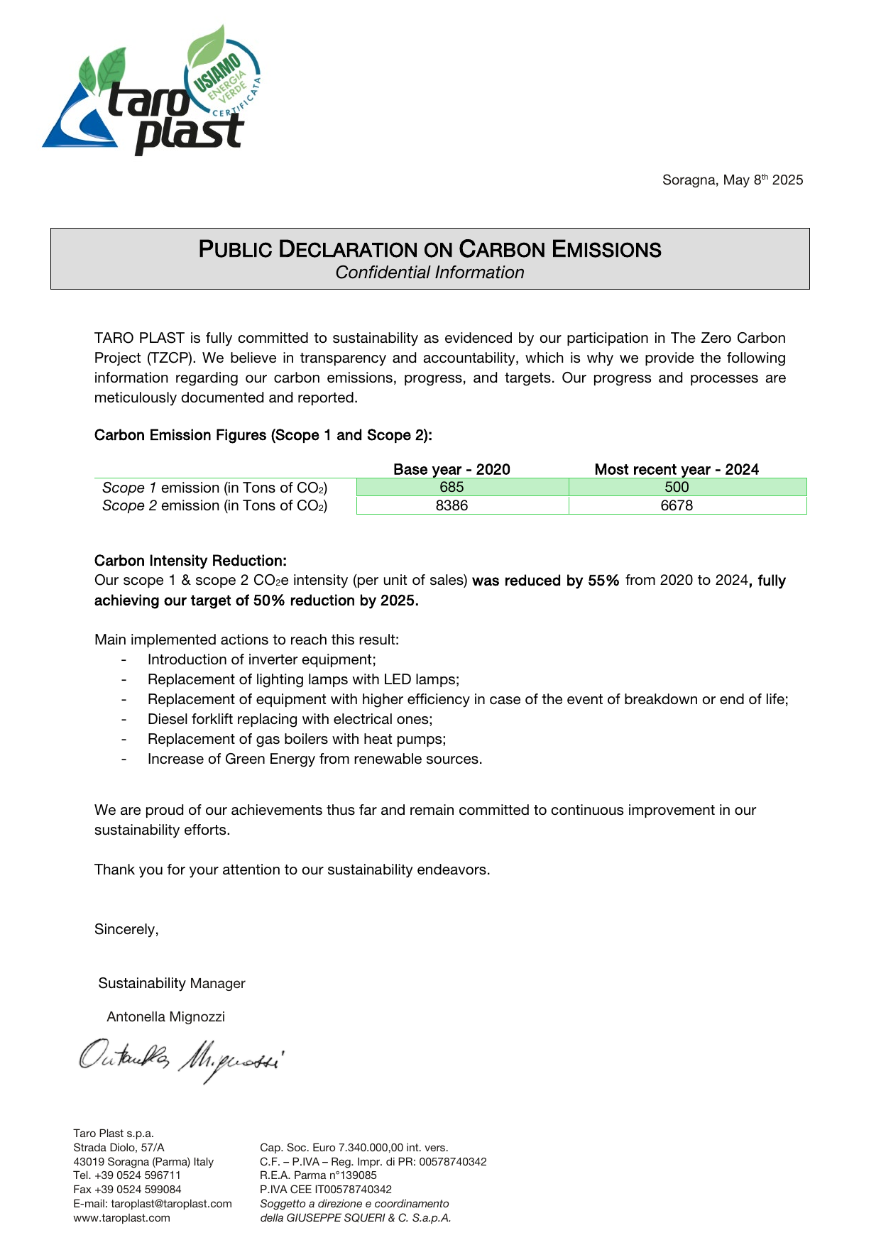 Emissions data extracted from page 1