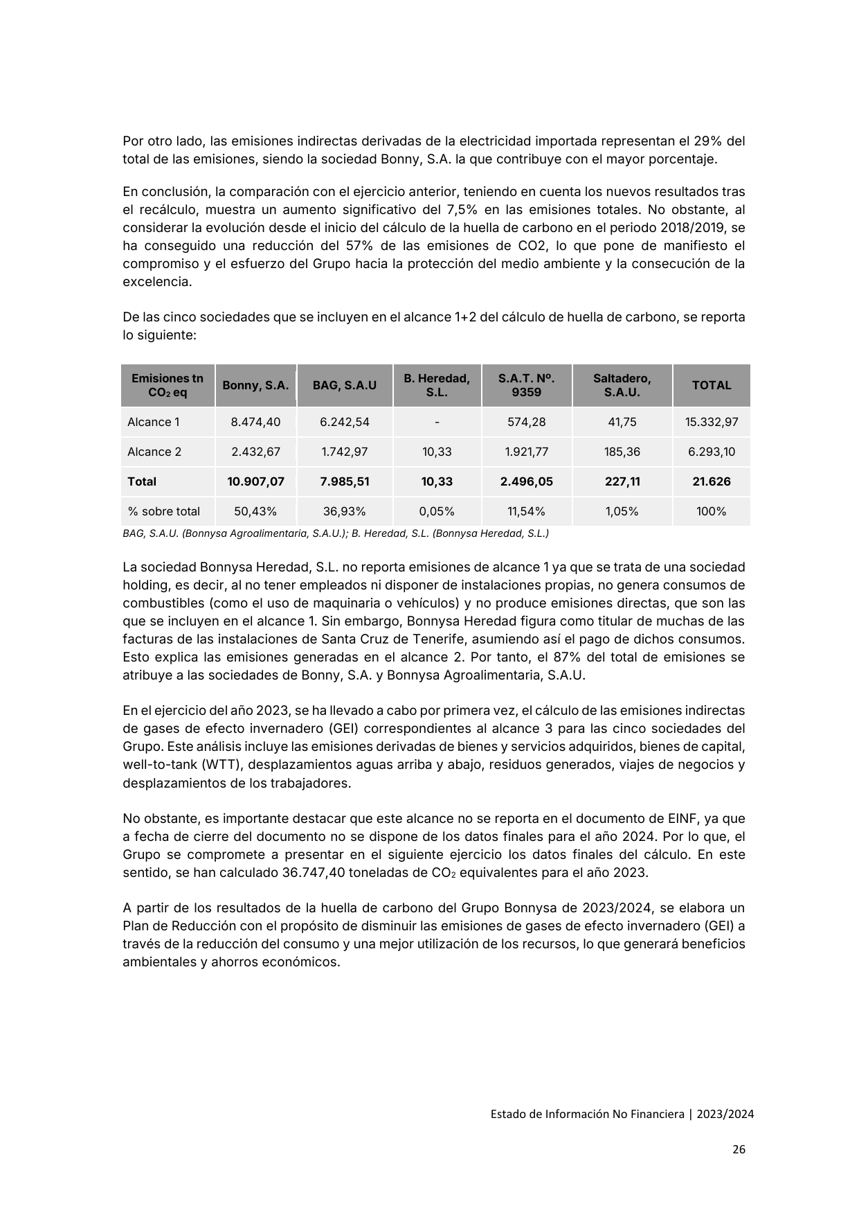 Emissions data extracted from page 26