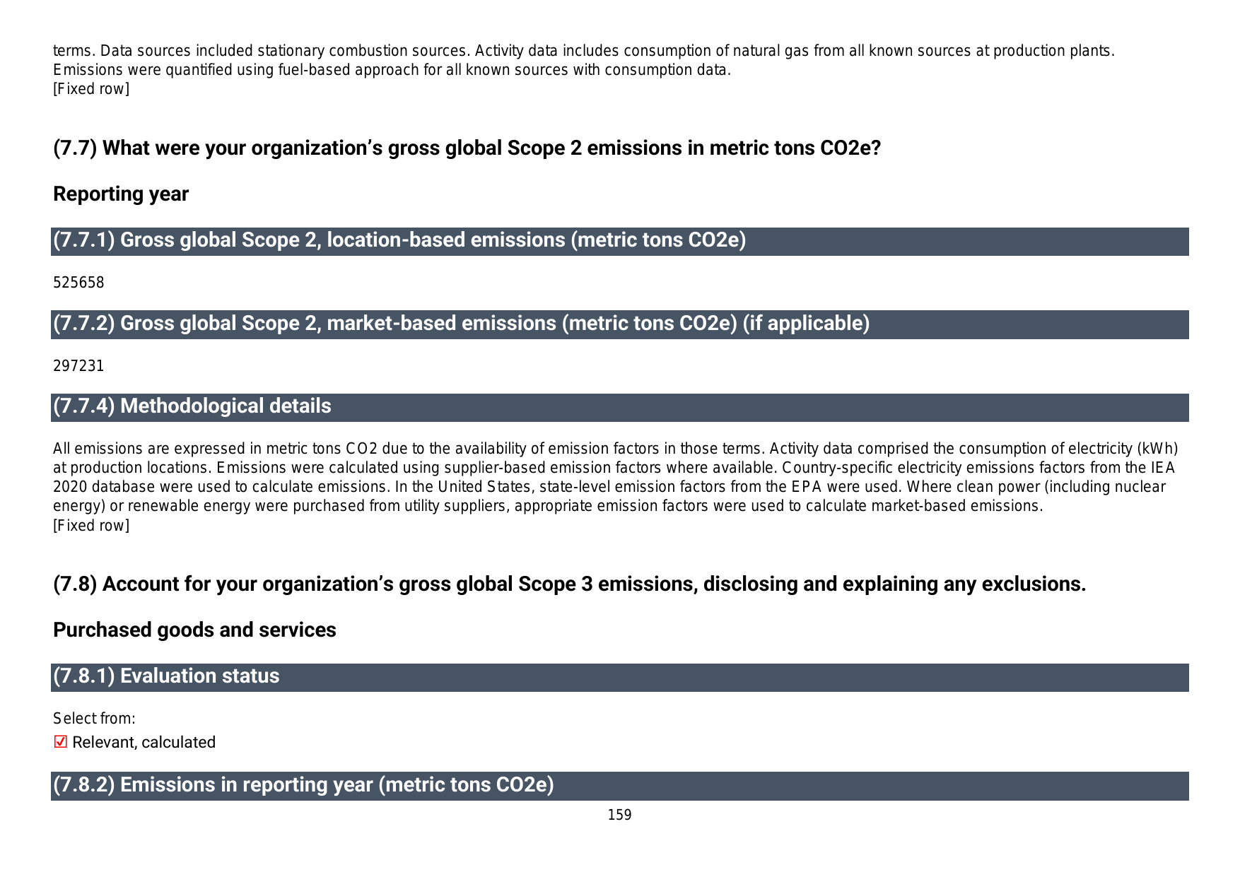 Emissions data extracted from page 160