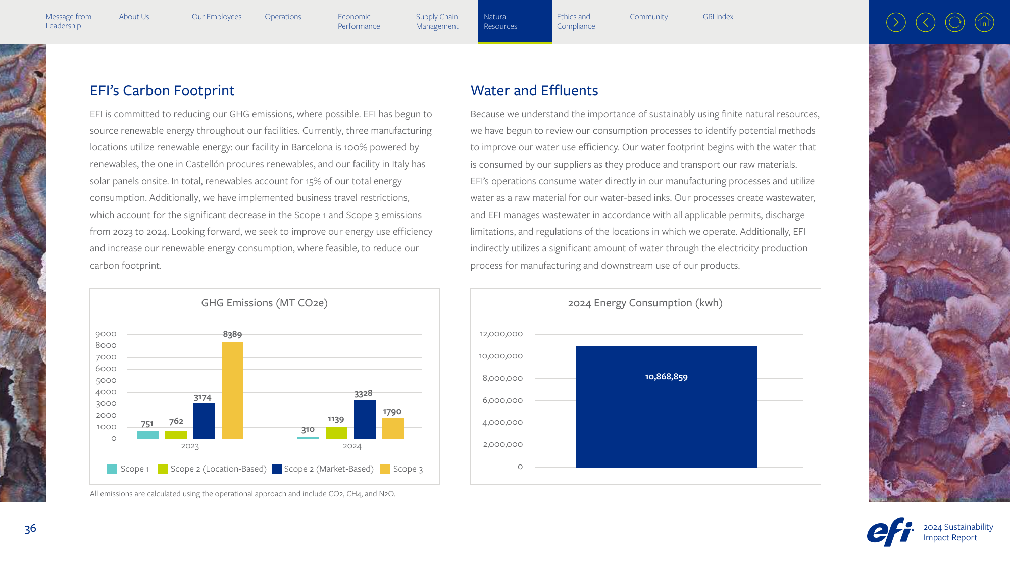 Emissions data extracted from page 36