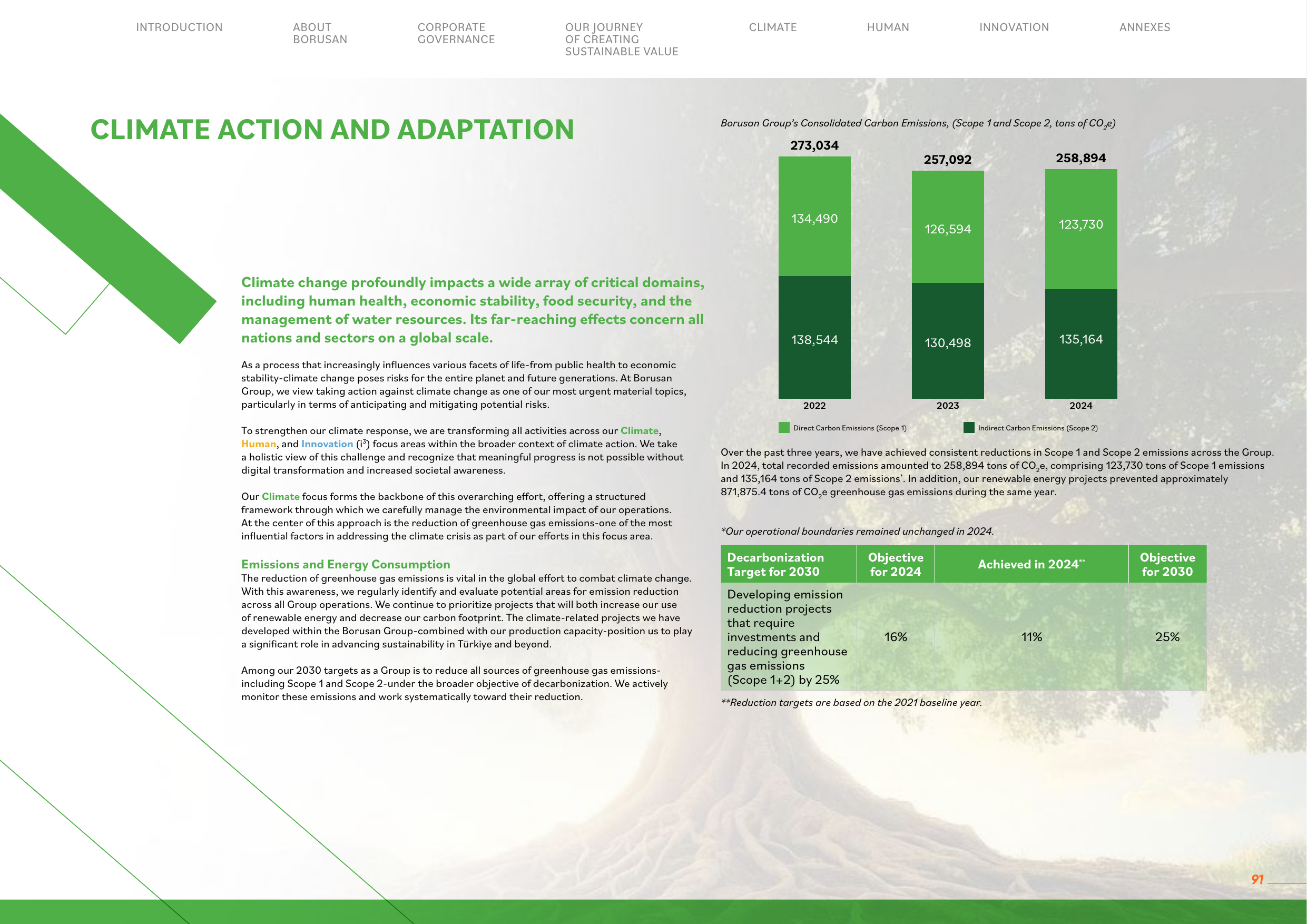 Emissions data extracted from page 91