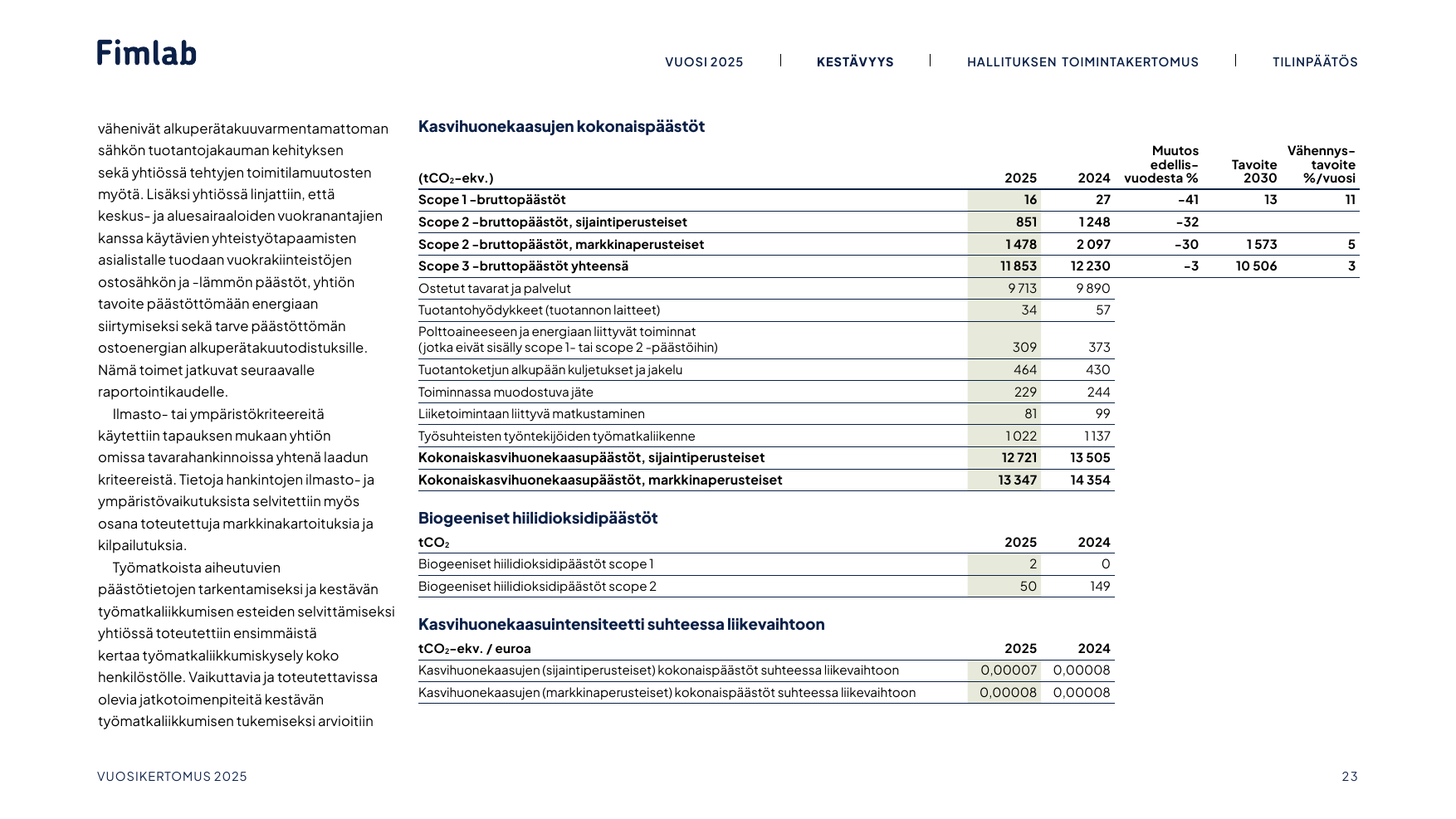 Emissions data extracted from page 23