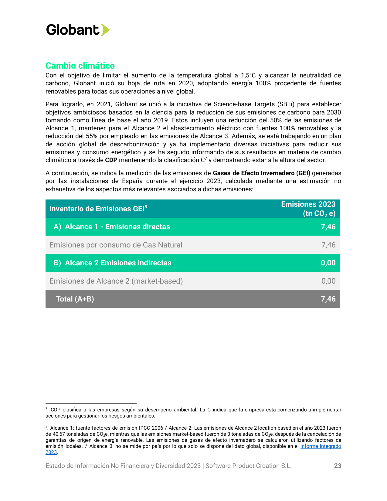 Emissions data extracted from page 23