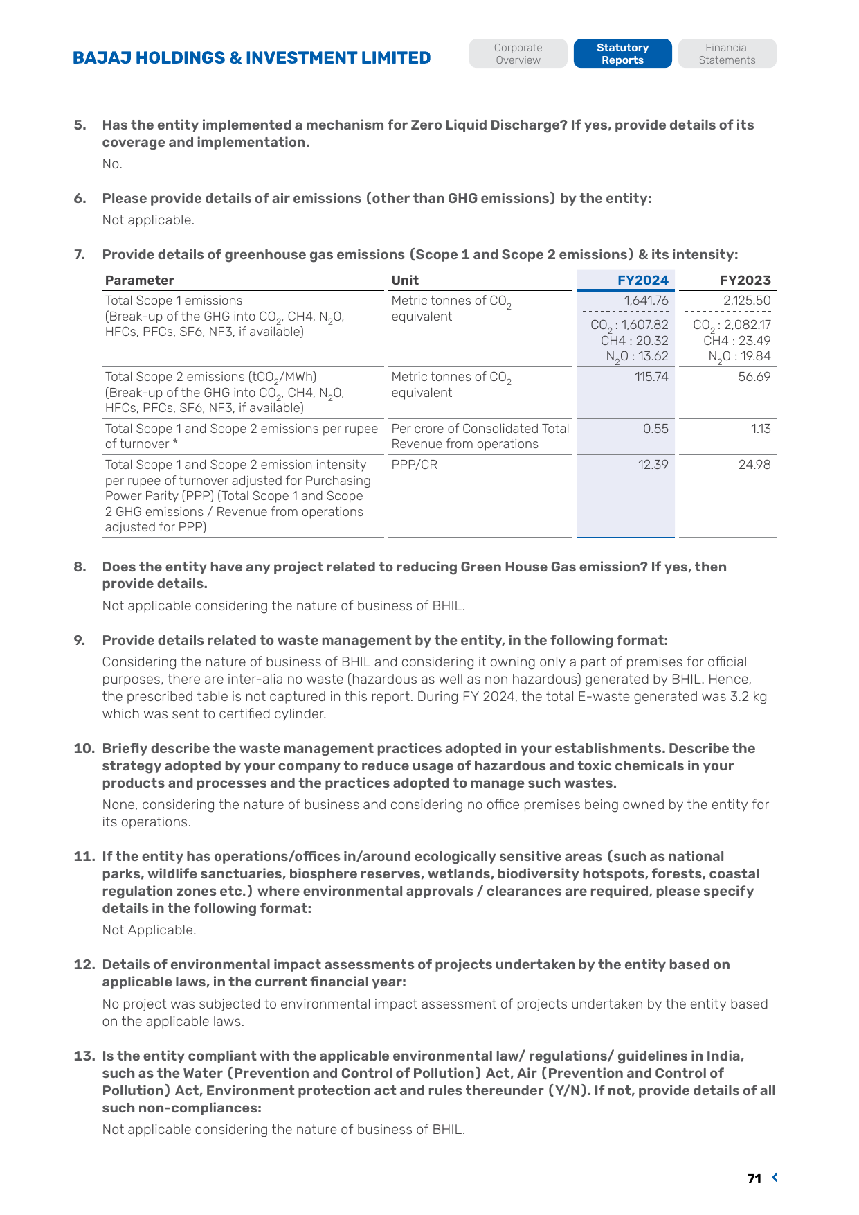 Emissions data extracted from page 73