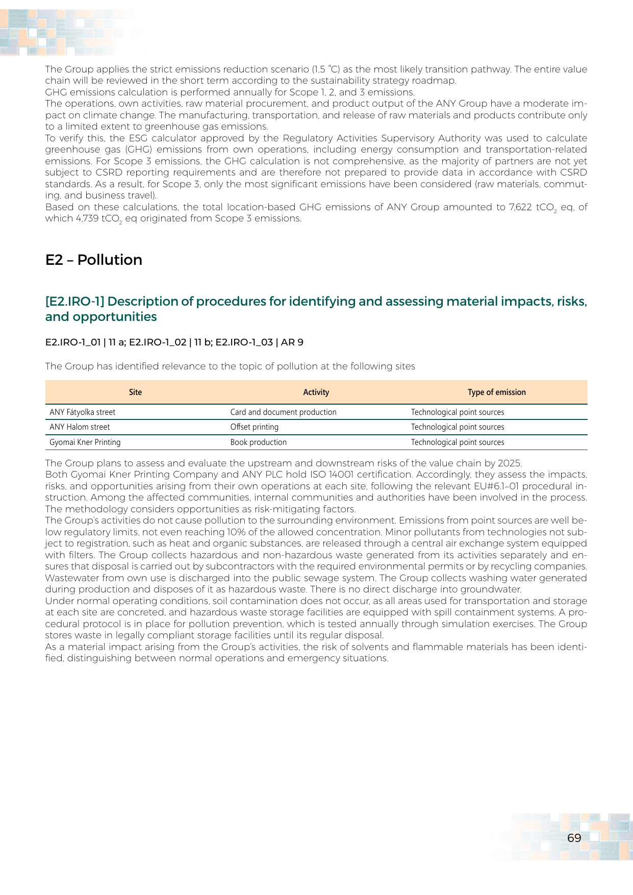 Emissions data extracted from page 70