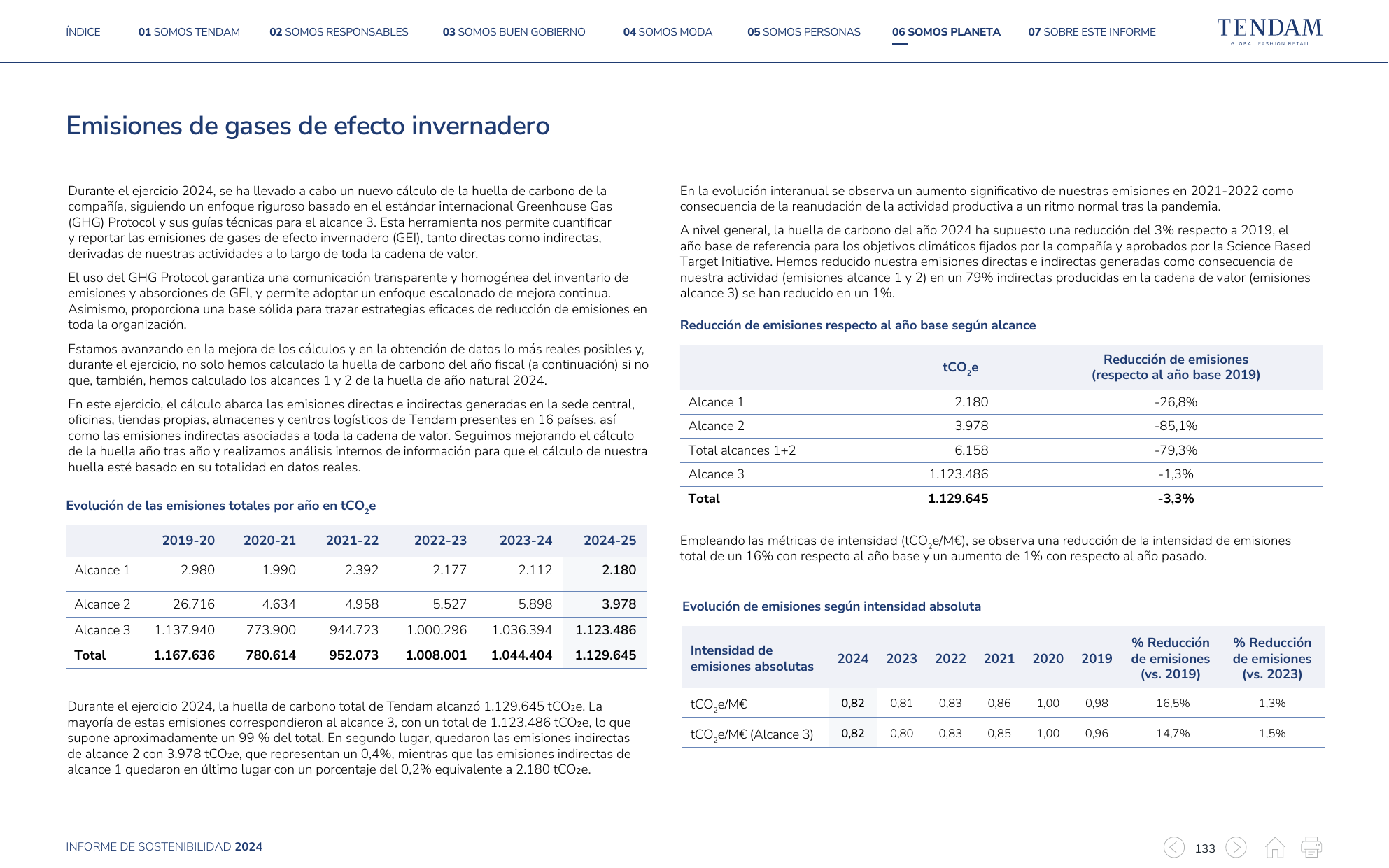 Emissions data extracted from page 133