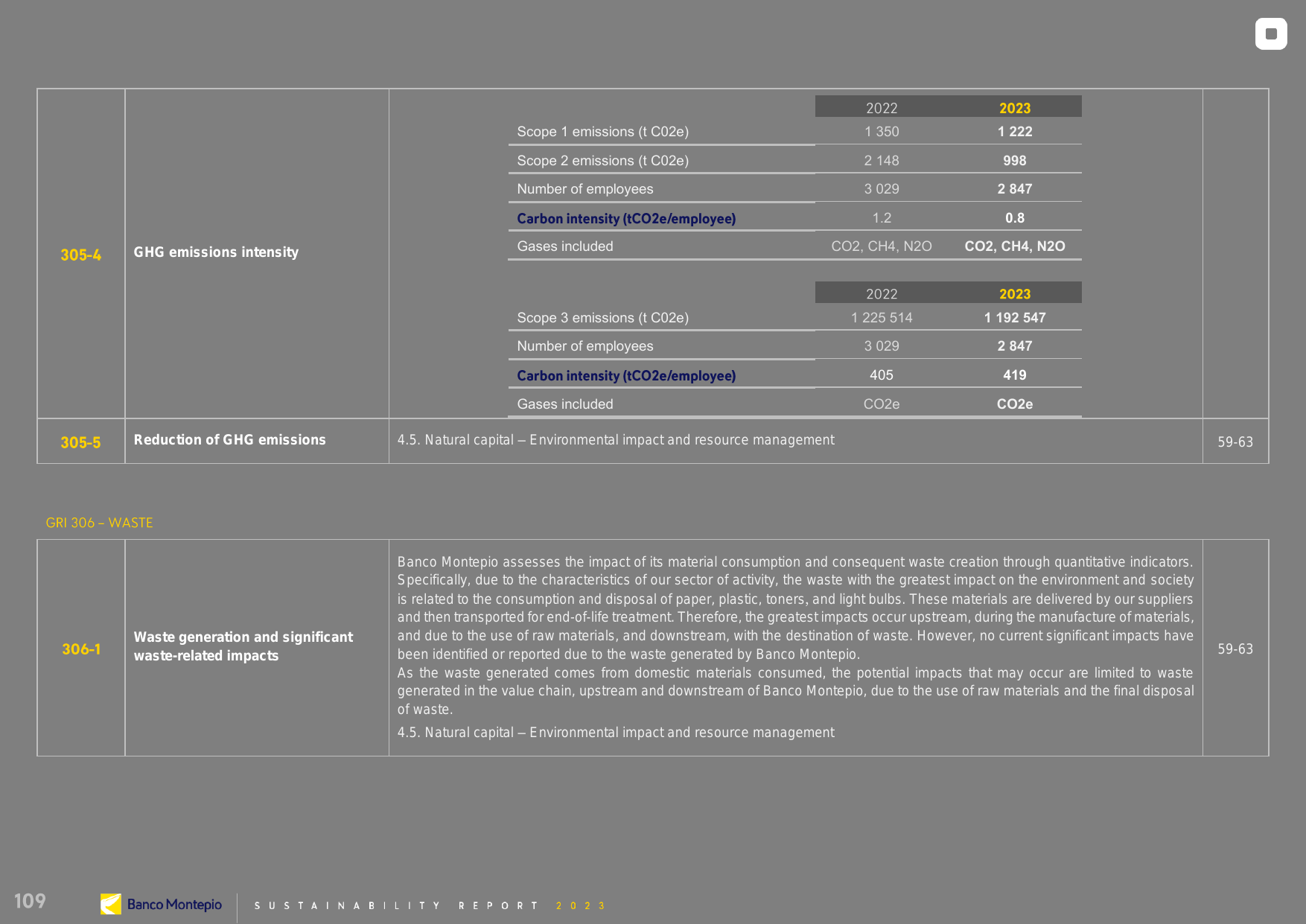 Emissions data extracted from page 109