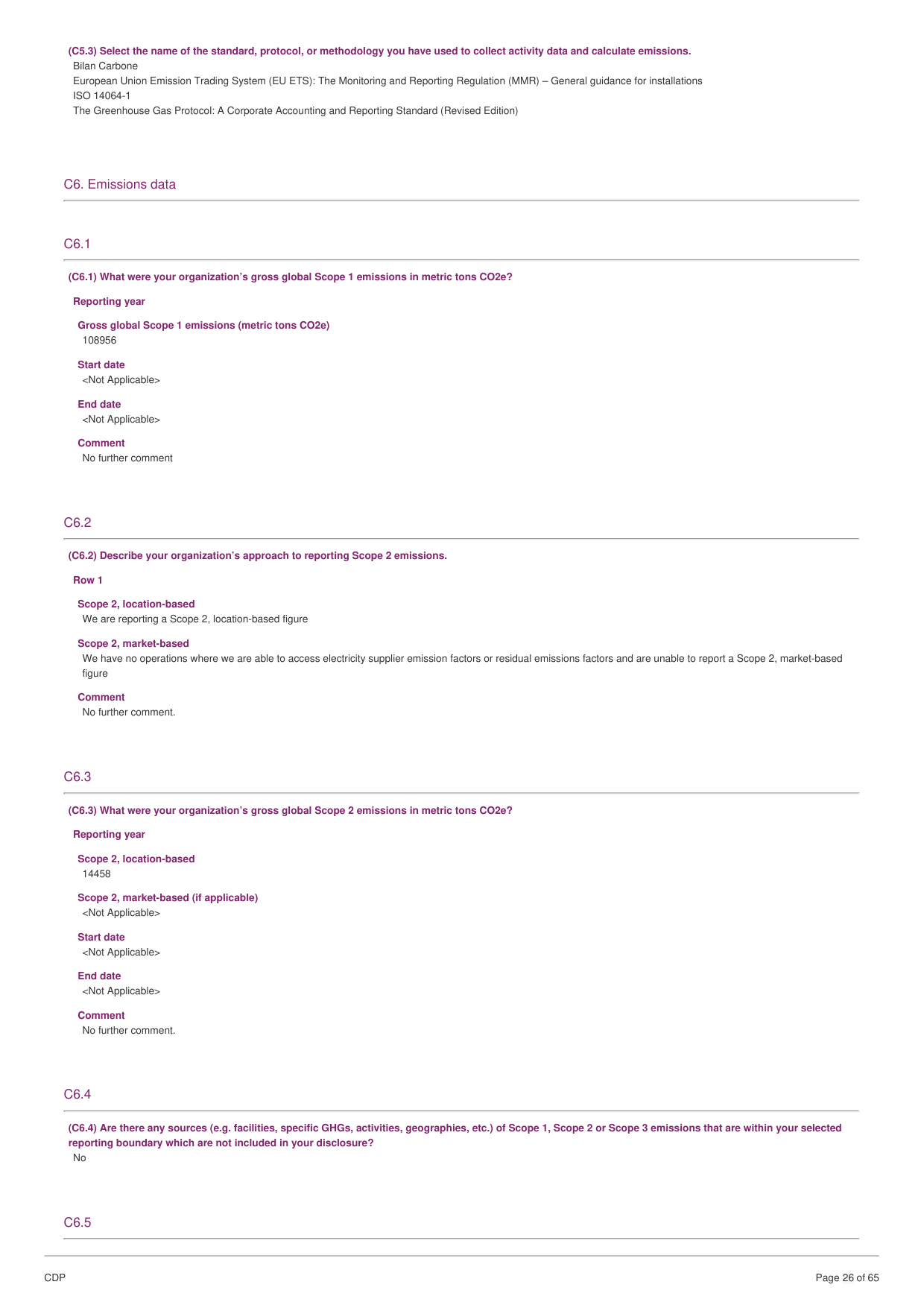 Emissions data extracted from page 26