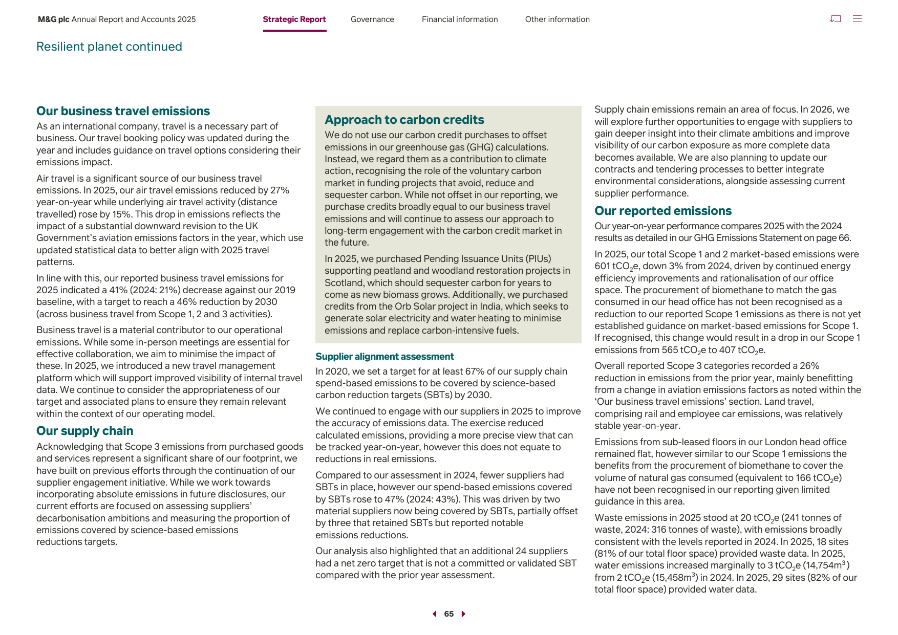 Emissions data extracted from page 67
