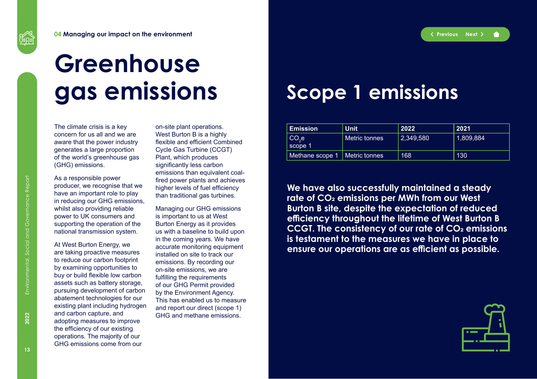 Emissions data extracted from page 13
