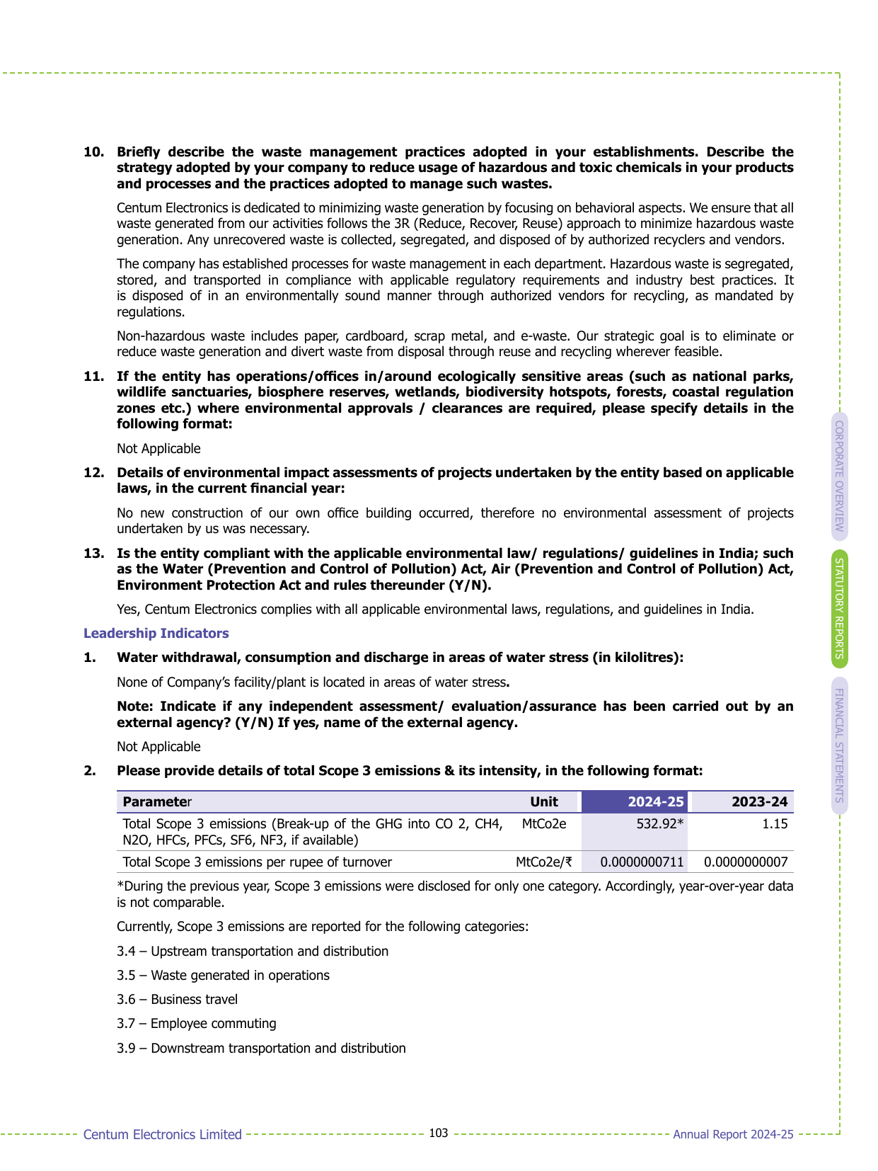 Emissions data extracted from page 104