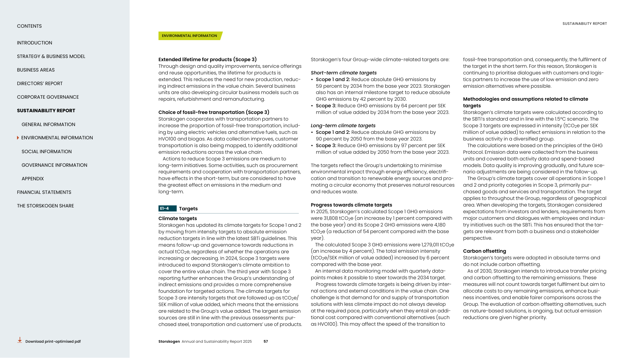 Emissions data extracted from page 57