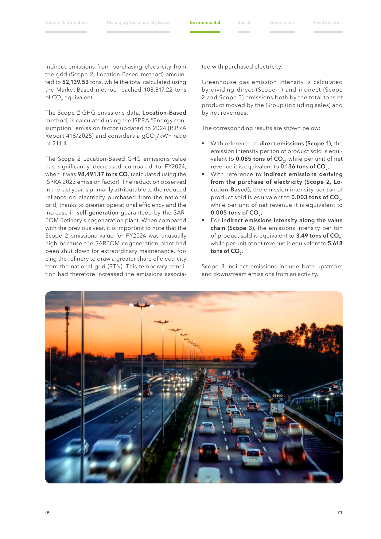 Emissions data extracted from page 73