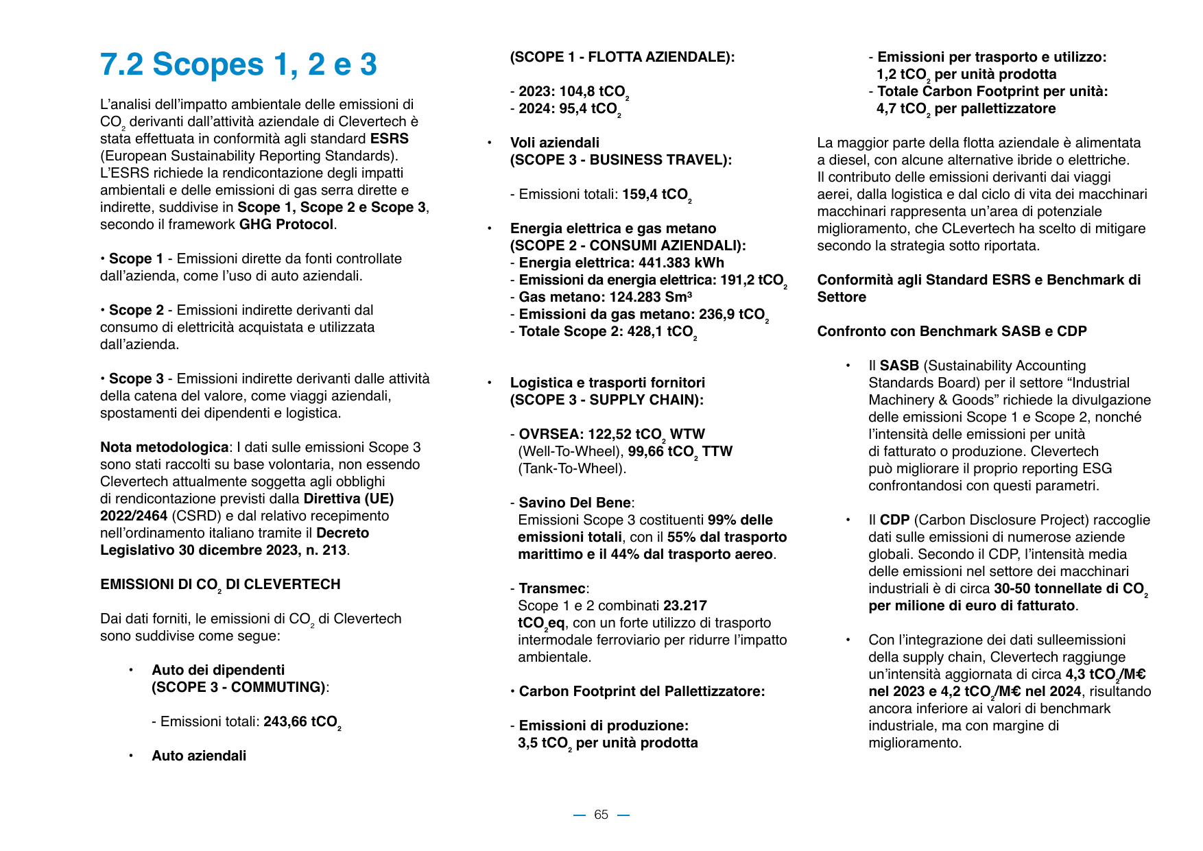 Emissions data extracted from page 65