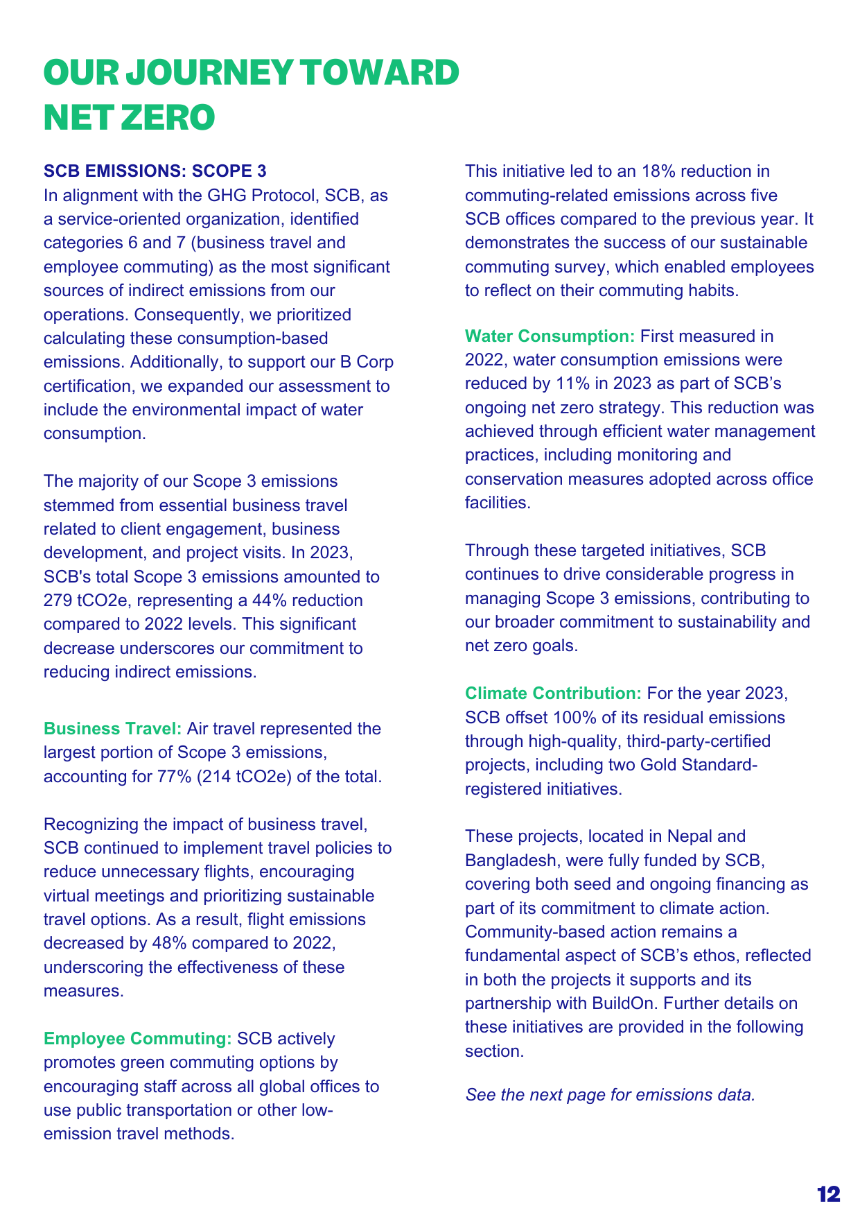 Emissions data extracted from page 12