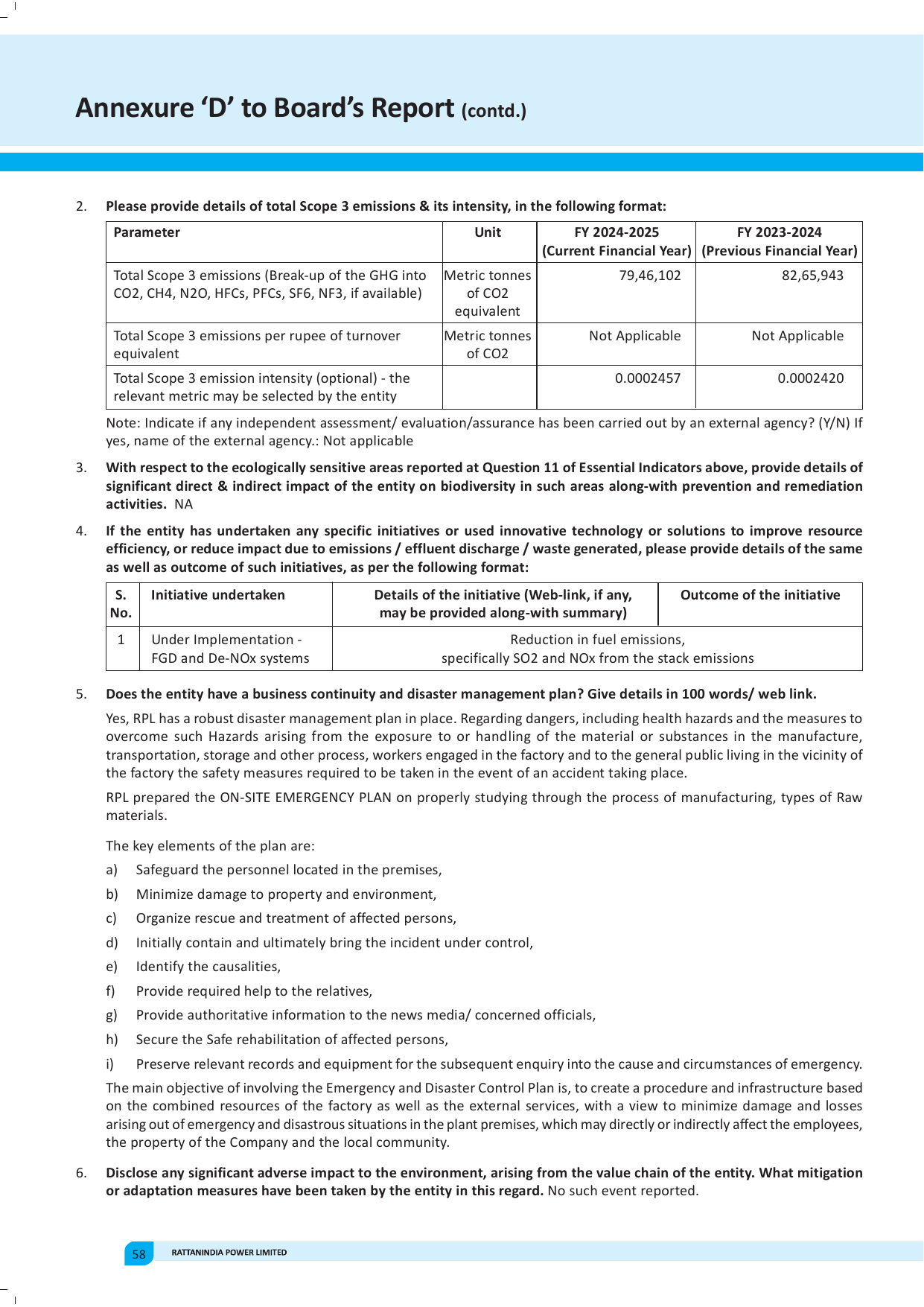 Emissions data extracted from page 29