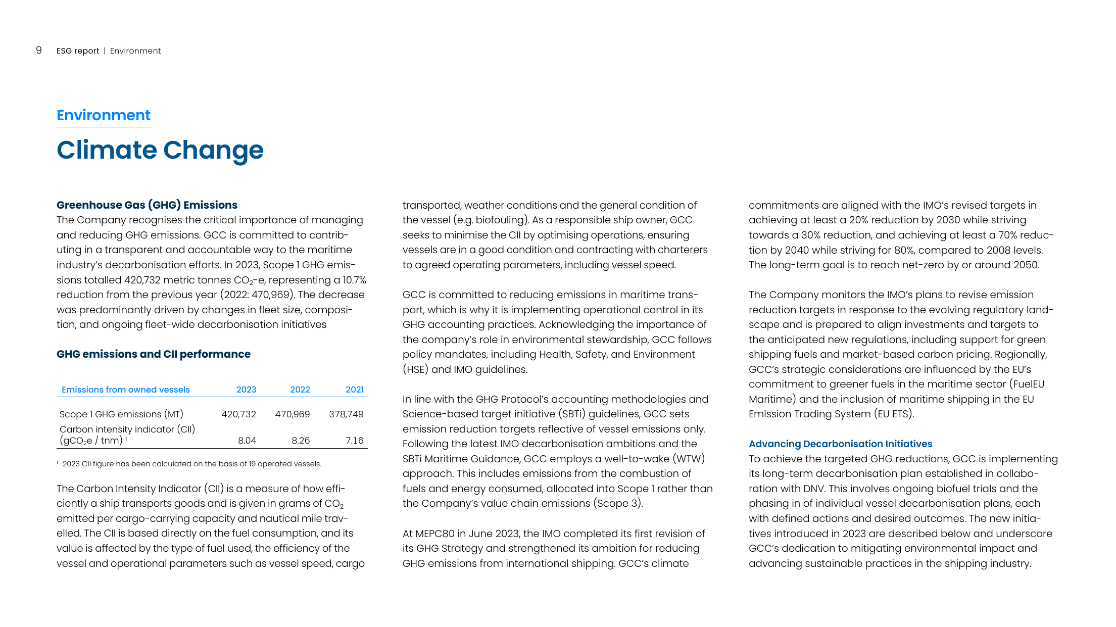 Emissions data extracted from page 9