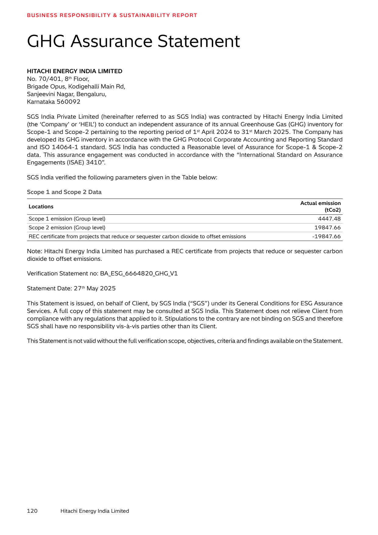 Emissions data extracted from page 52