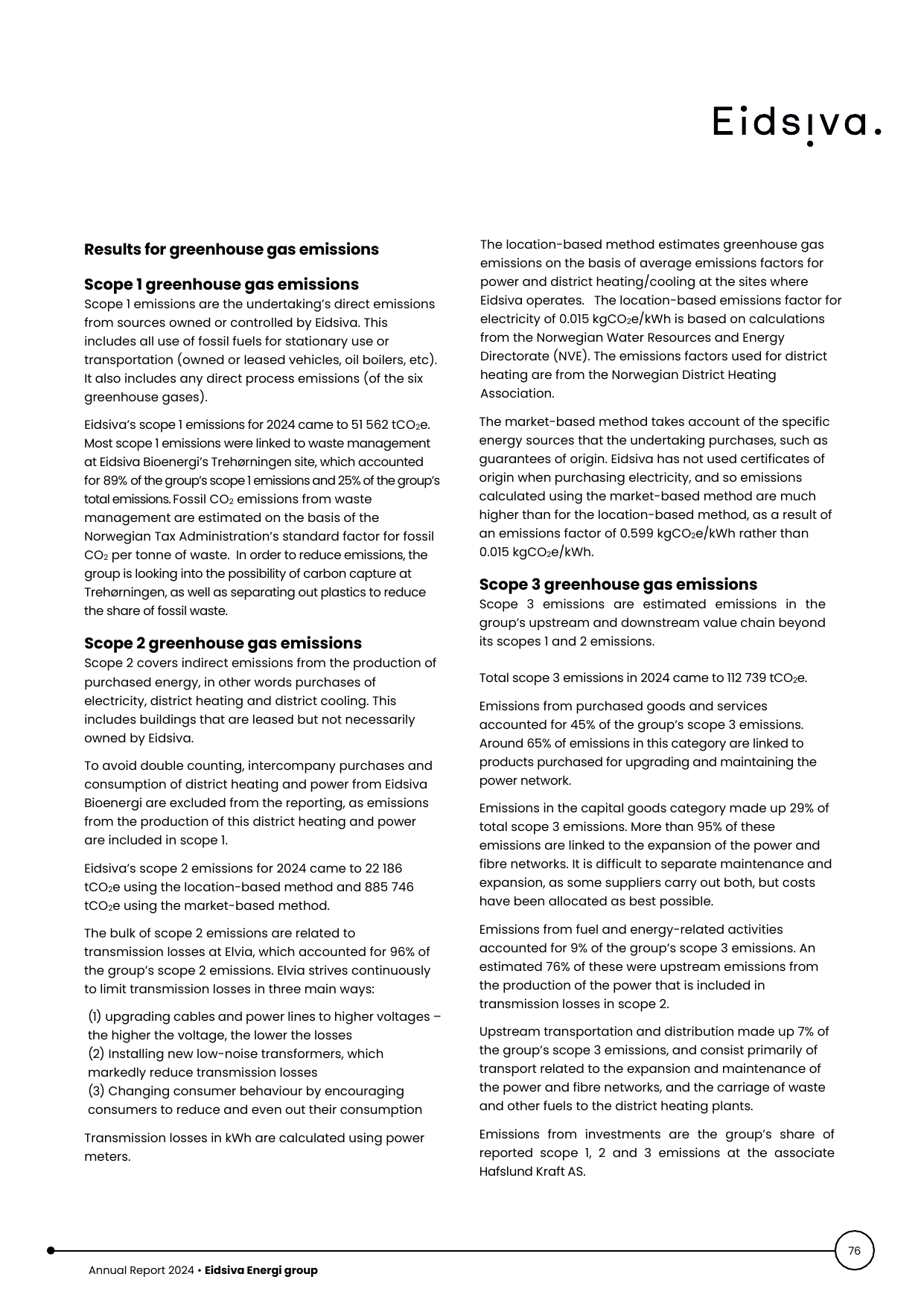 Emissions data extracted from page 76