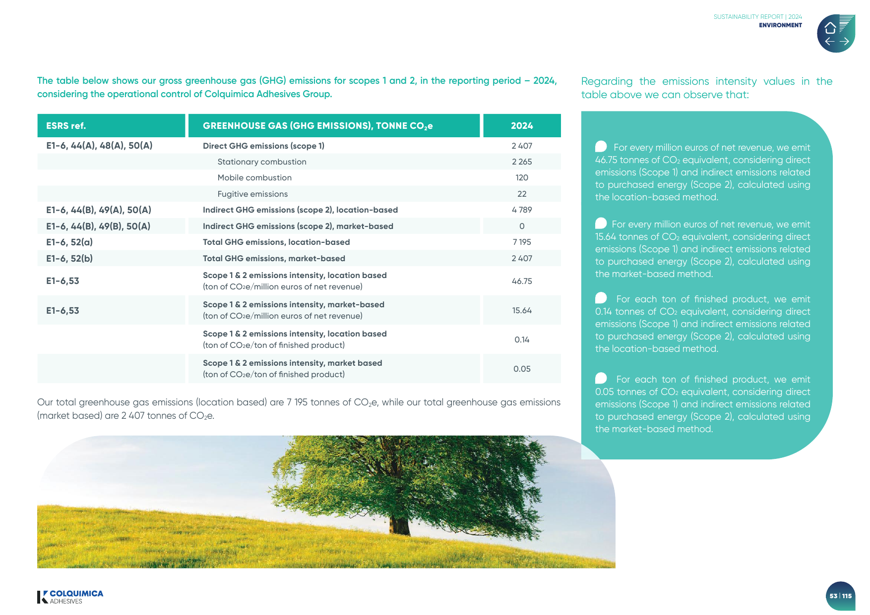 Emissions data extracted from page 53