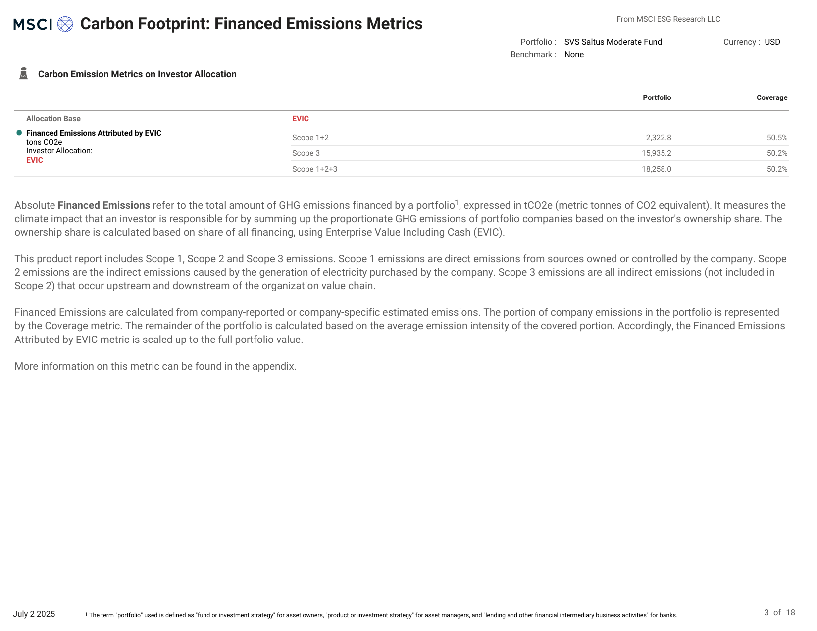 Emissions data extracted from page 3