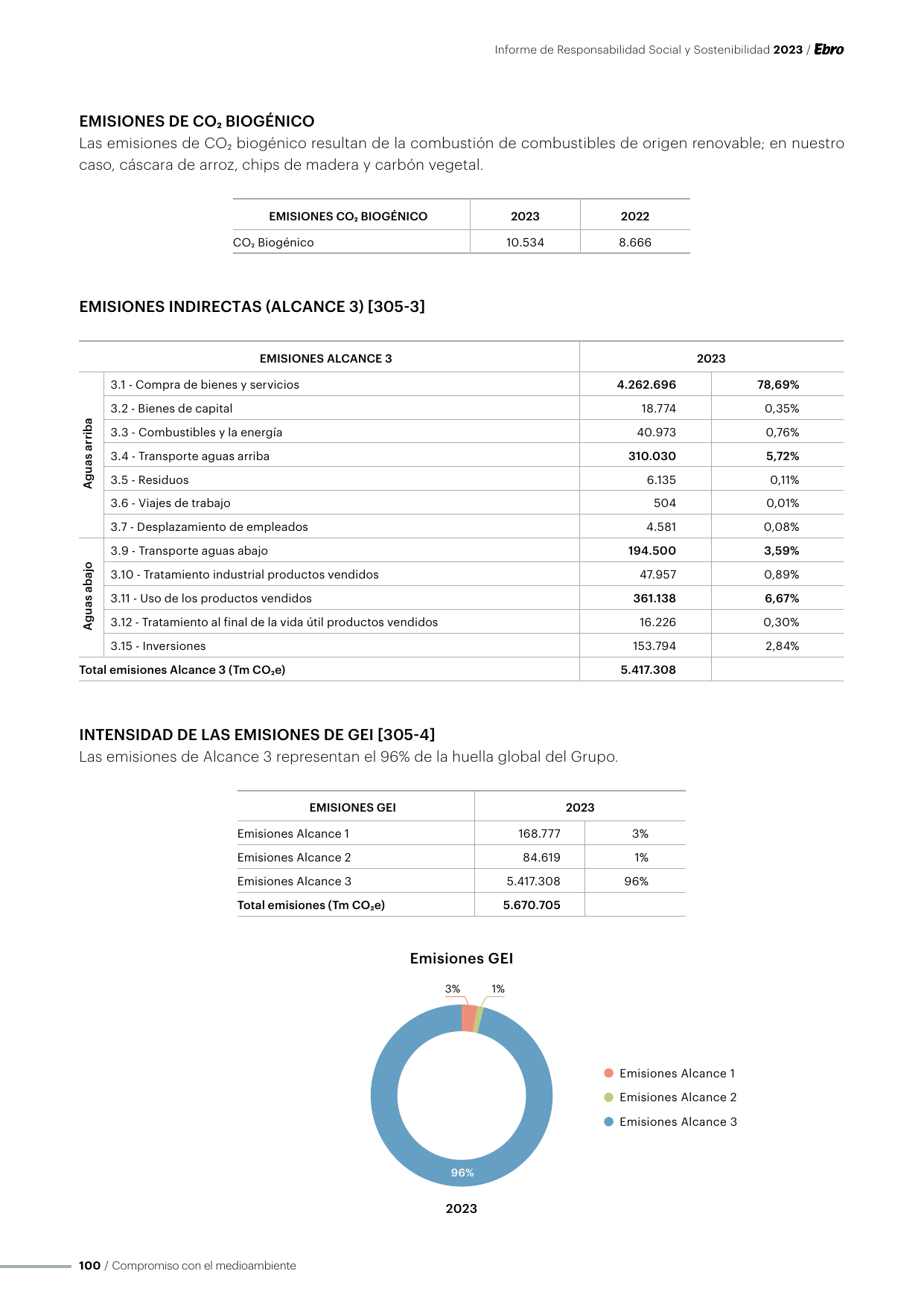 Emissions data extracted from page 100