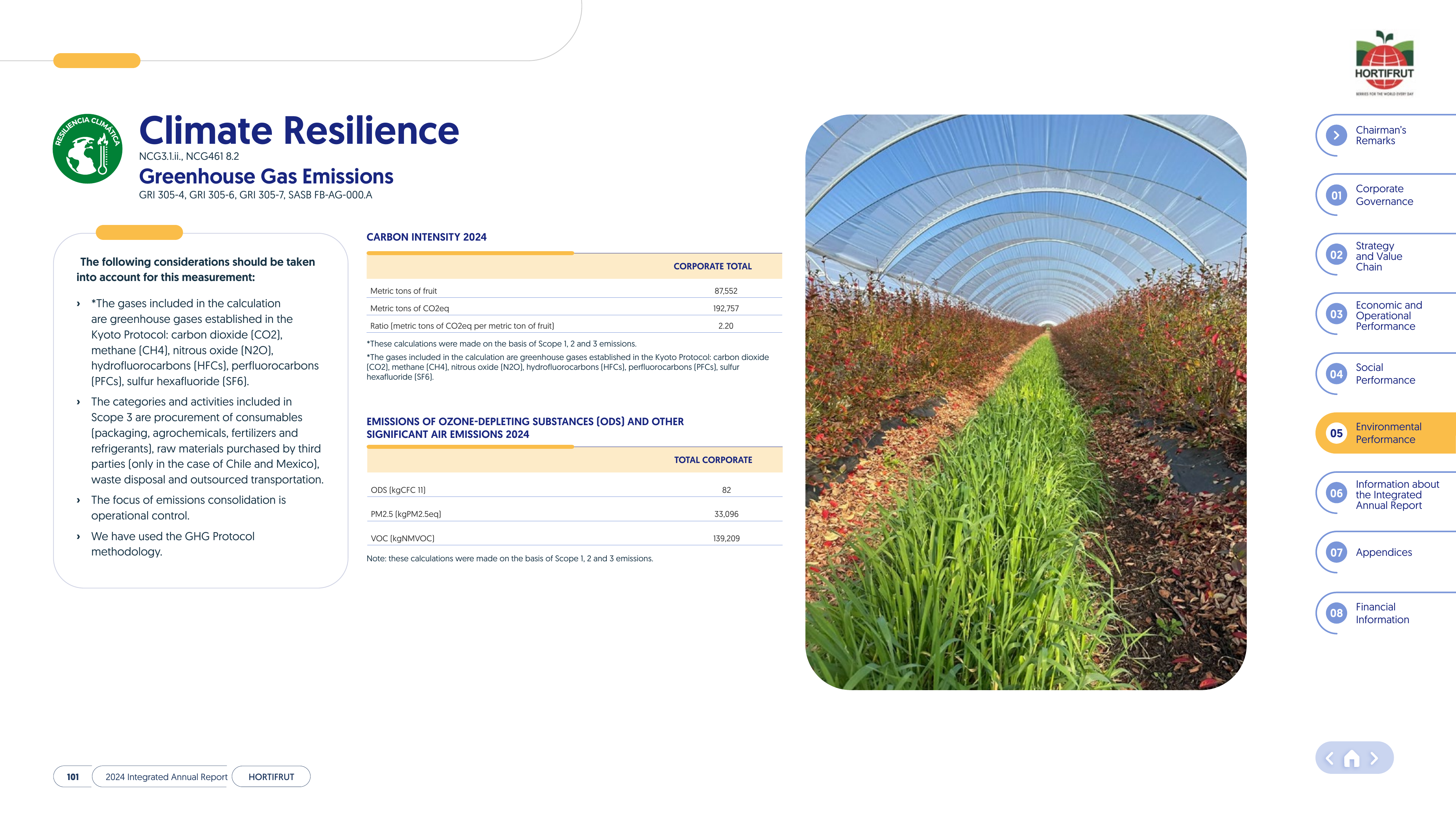 Emissions data extracted from page 101