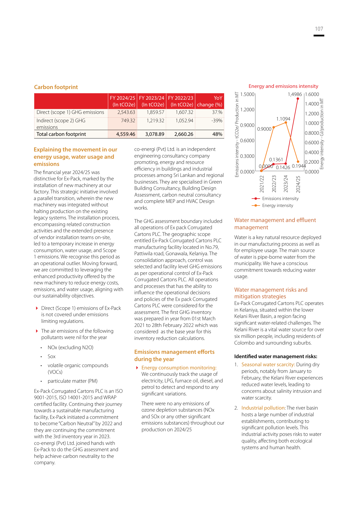 Emissions data extracted from page 109