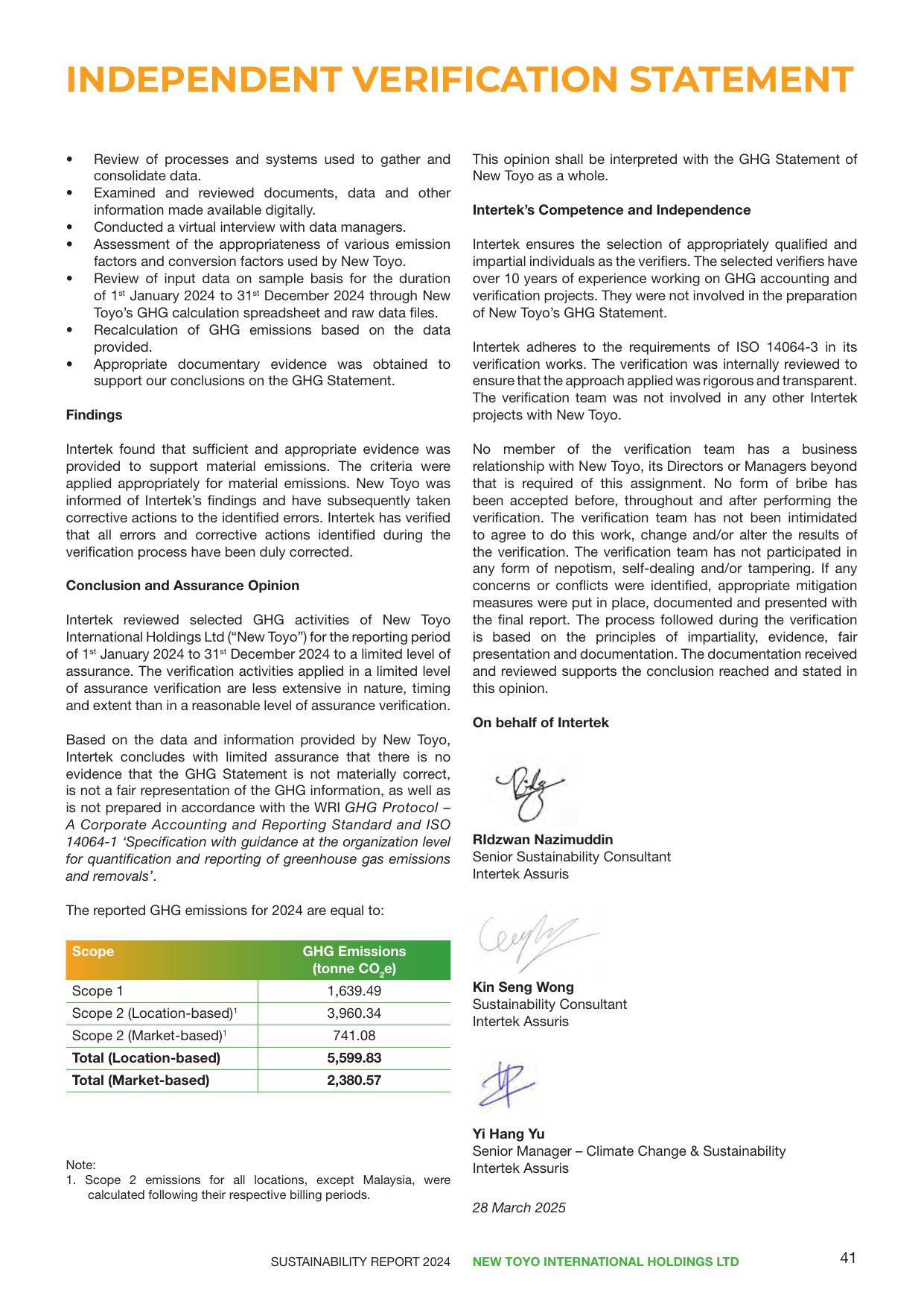 Emissions data extracted from page 43