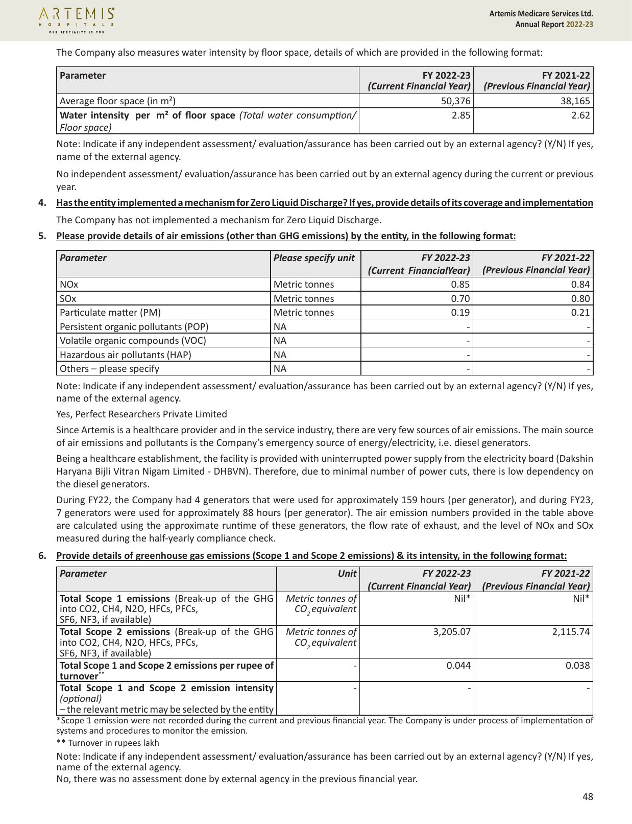 Emissions data extracted from page 49