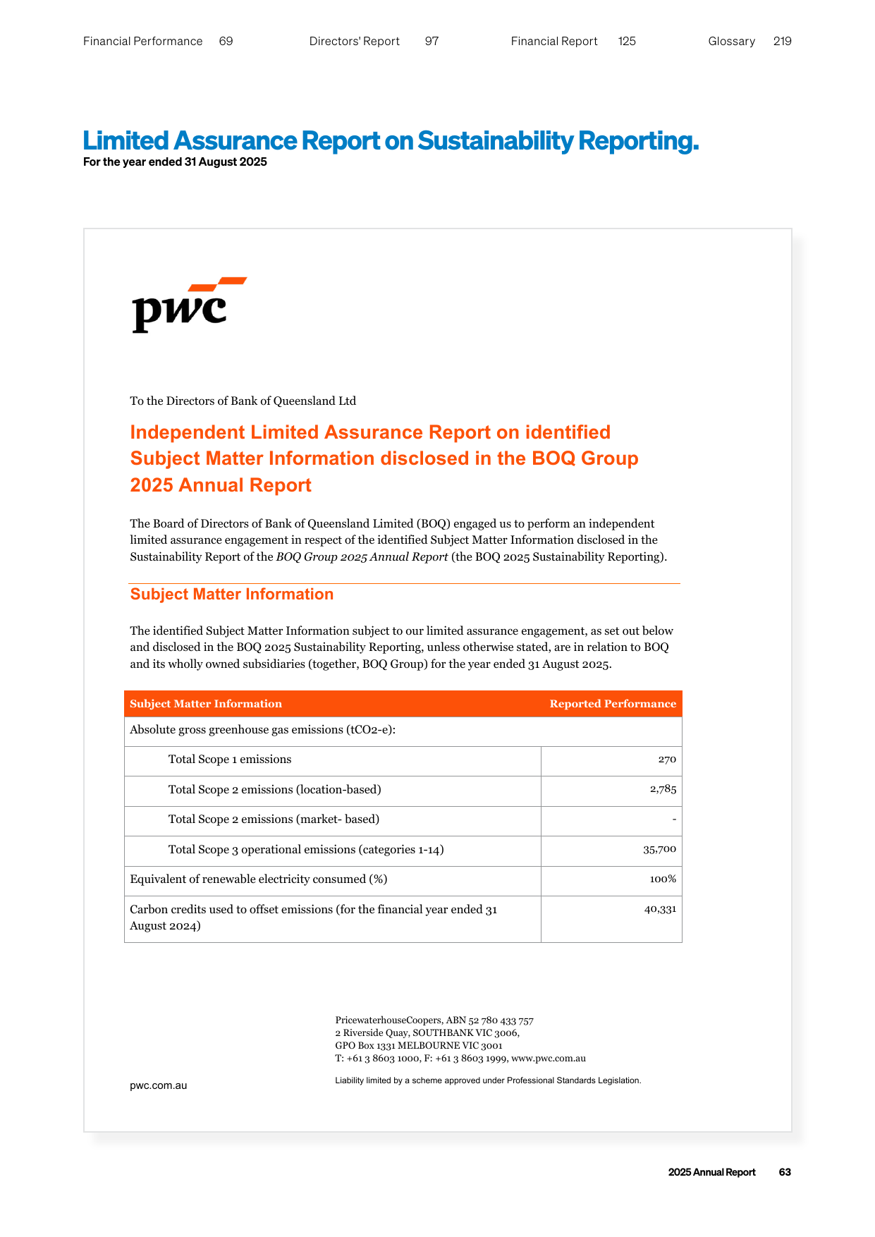 Emissions data extracted from page 63