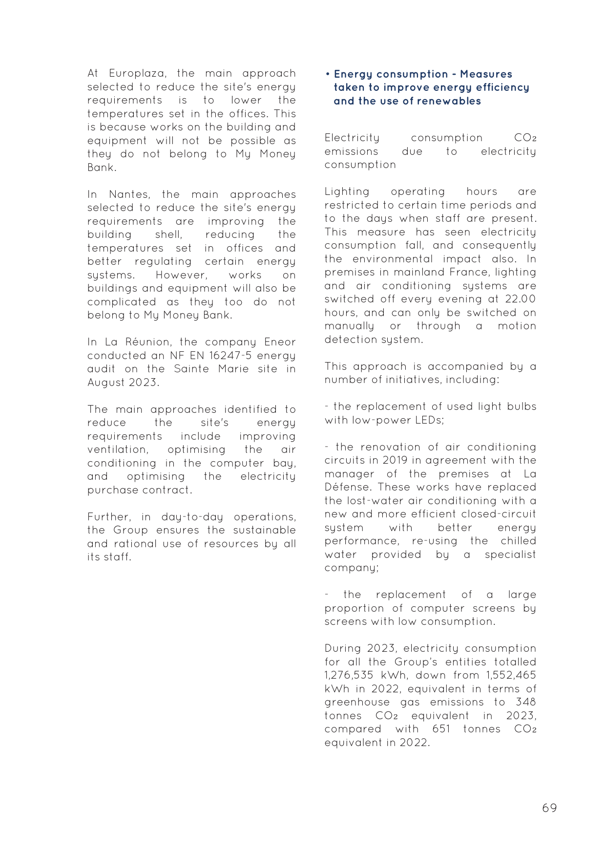 Emissions data extracted from page 69
