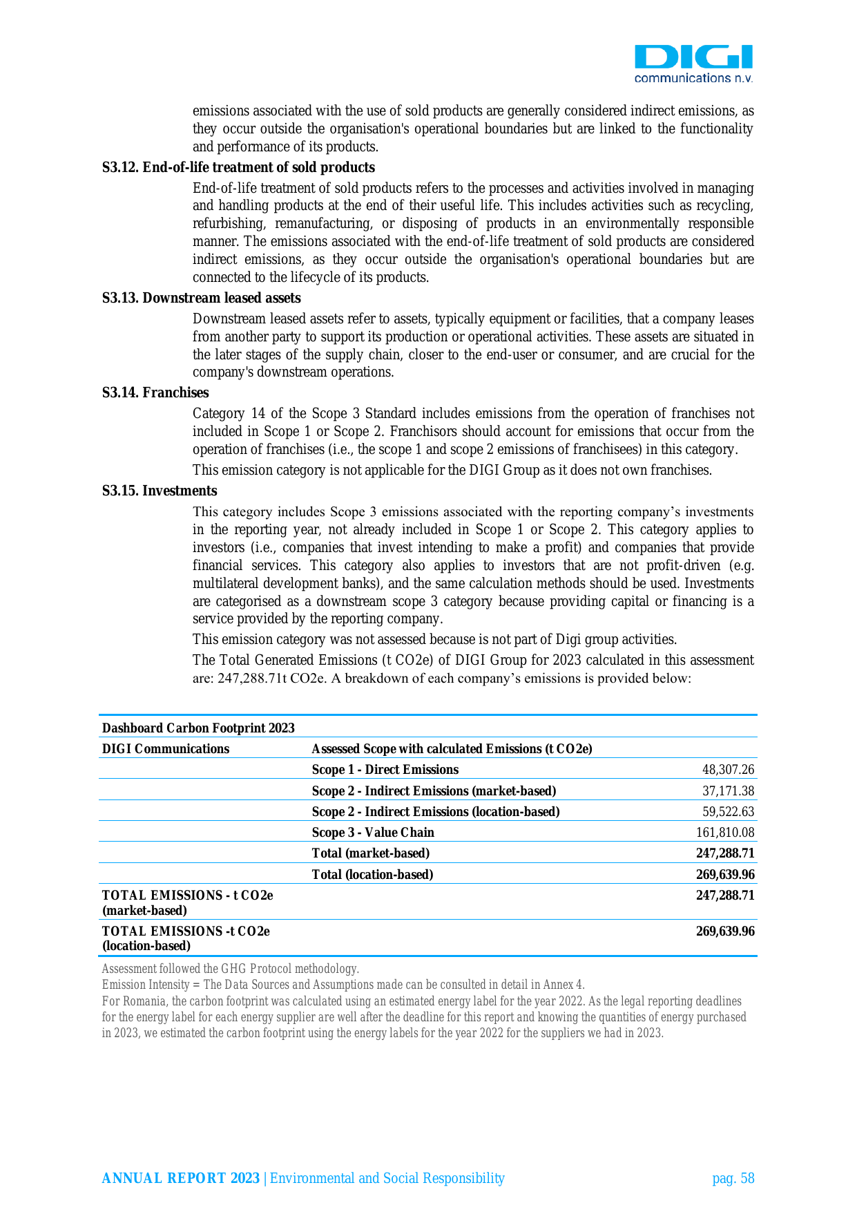 Emissions data extracted from page 58