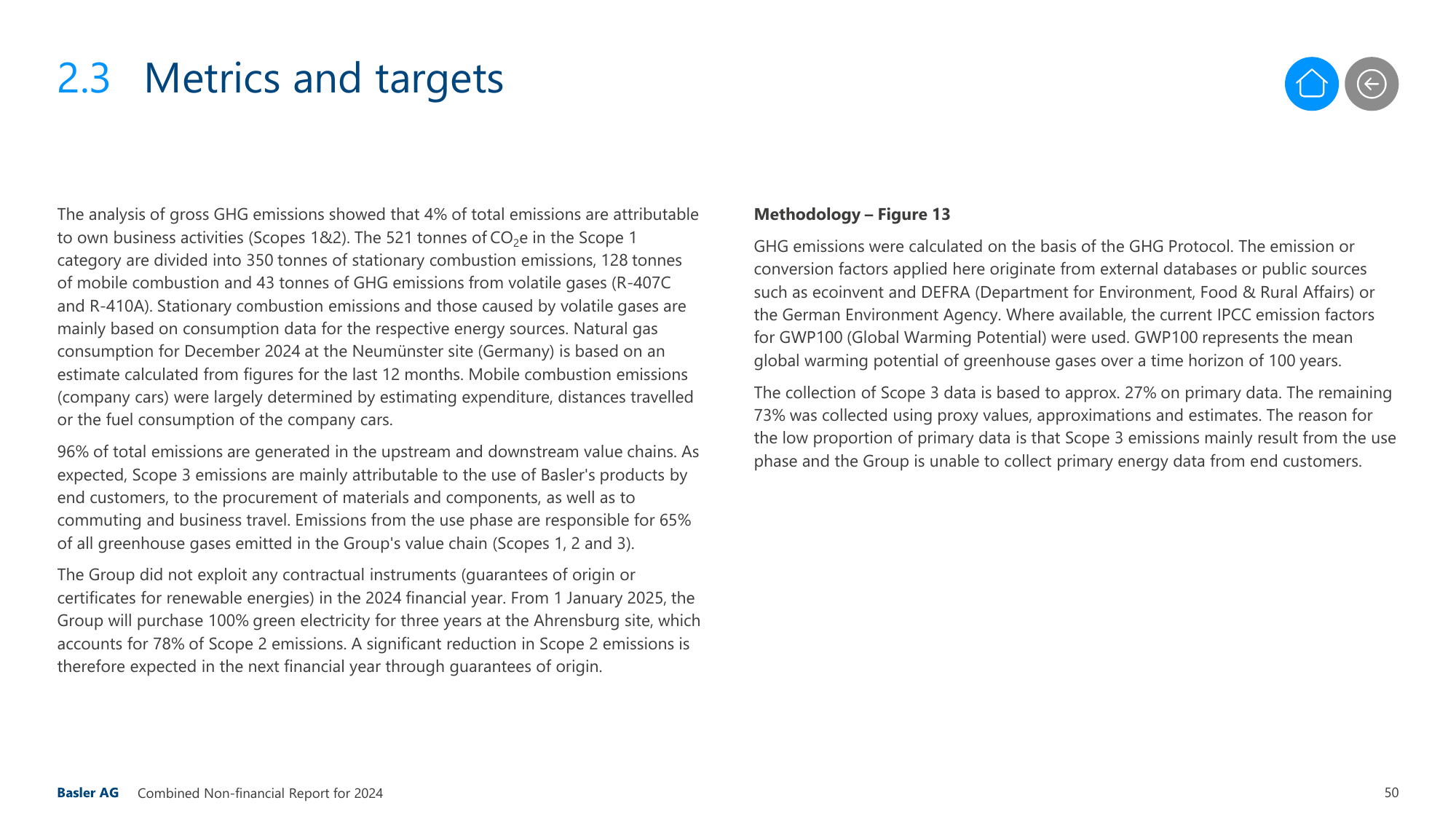 Emissions data extracted from page 50