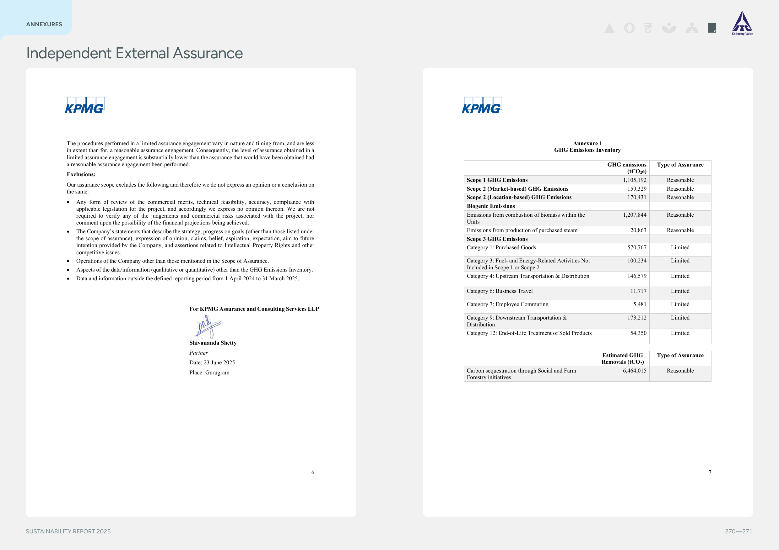 Emissions data extracted from page 137