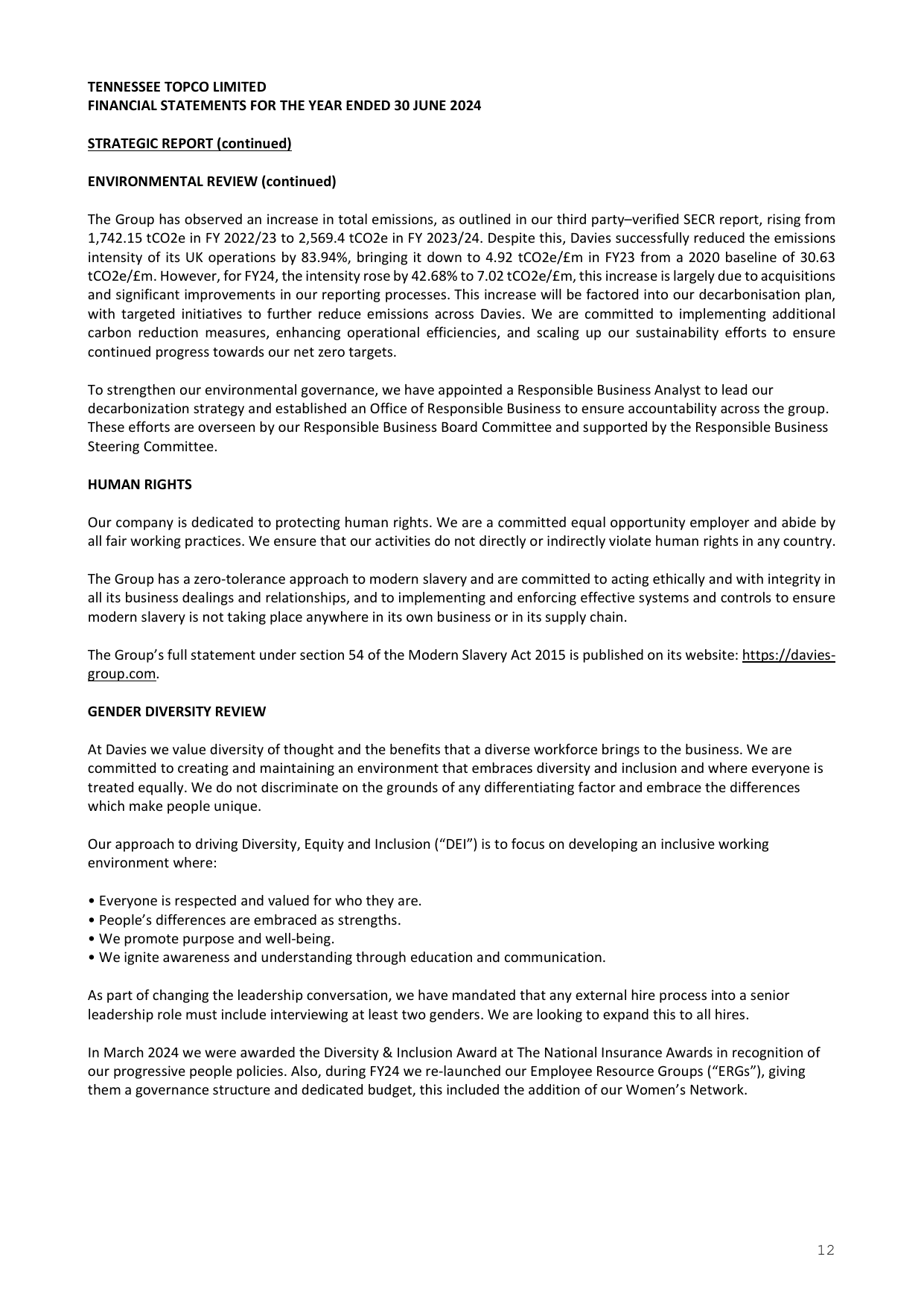 Emissions data extracted from page 12