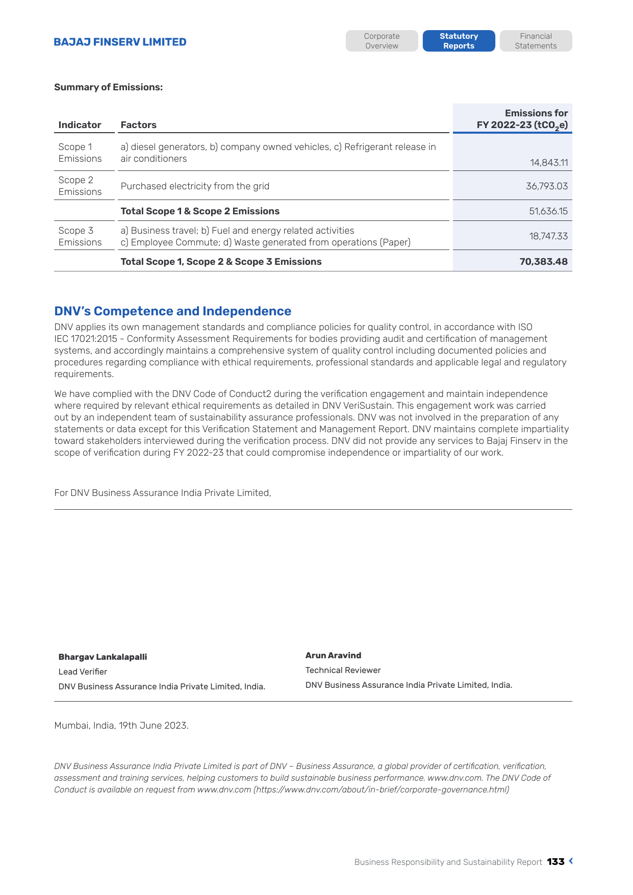 Emissions data extracted from page 38