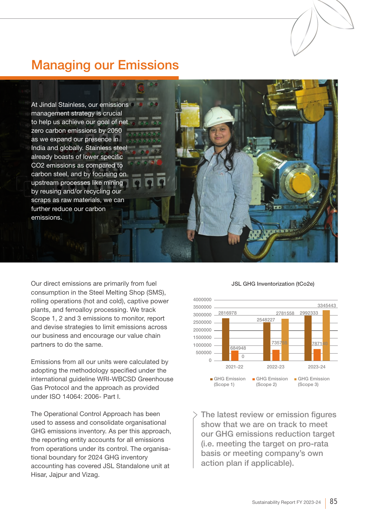 Emissions data extracted from page 85