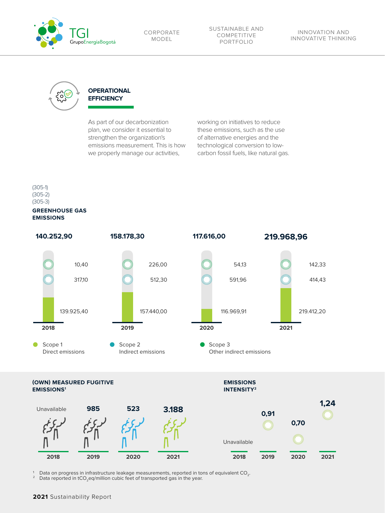 Emissions data extracted from page 100