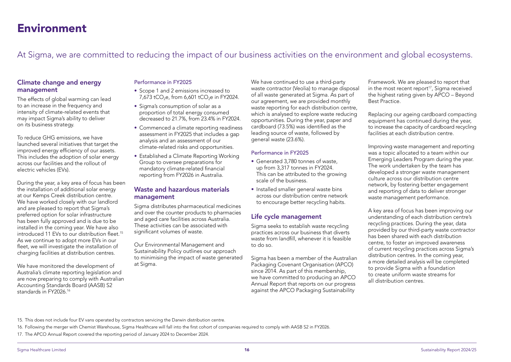 Emissions data extracted from page 18