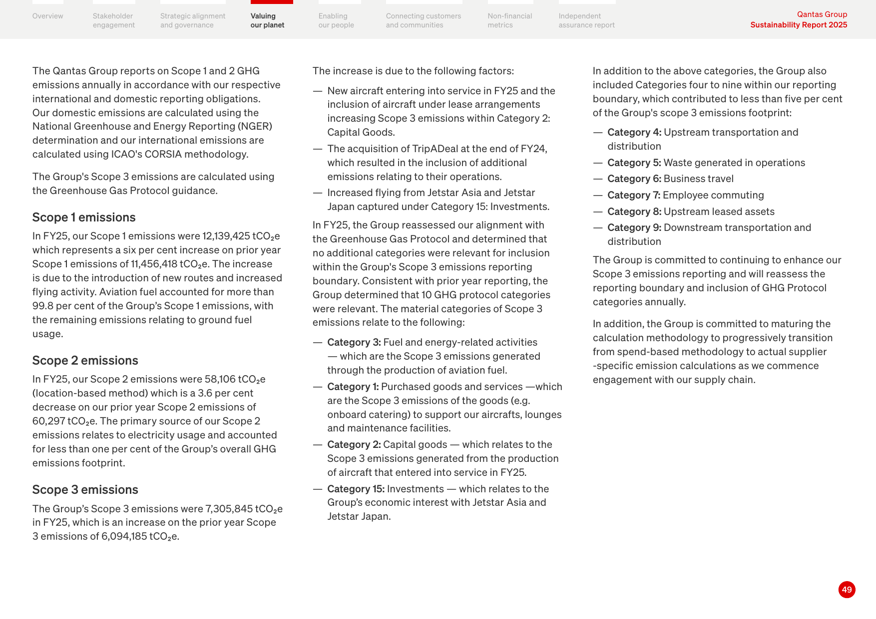 Emissions data extracted from page 49