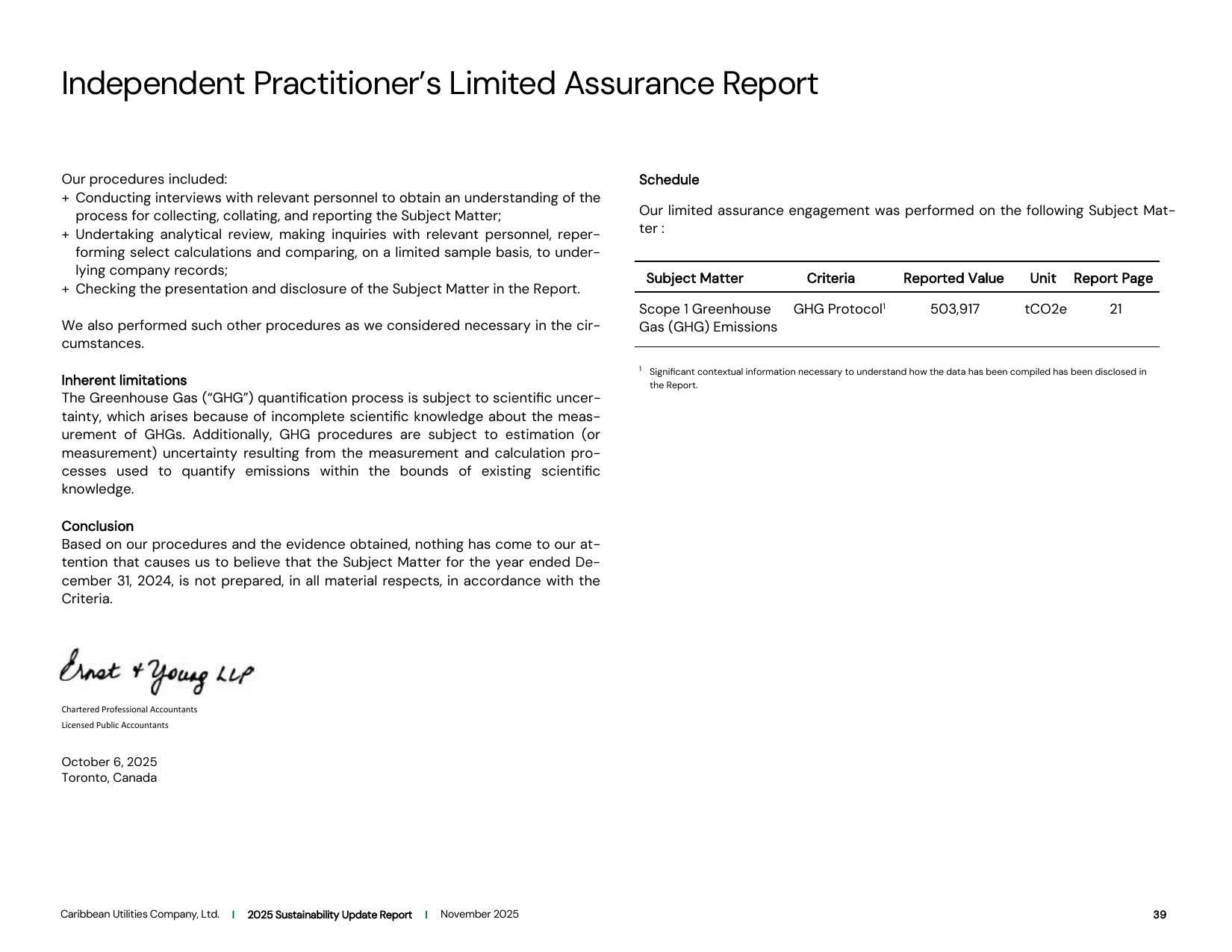 Emissions data extracted from page 39