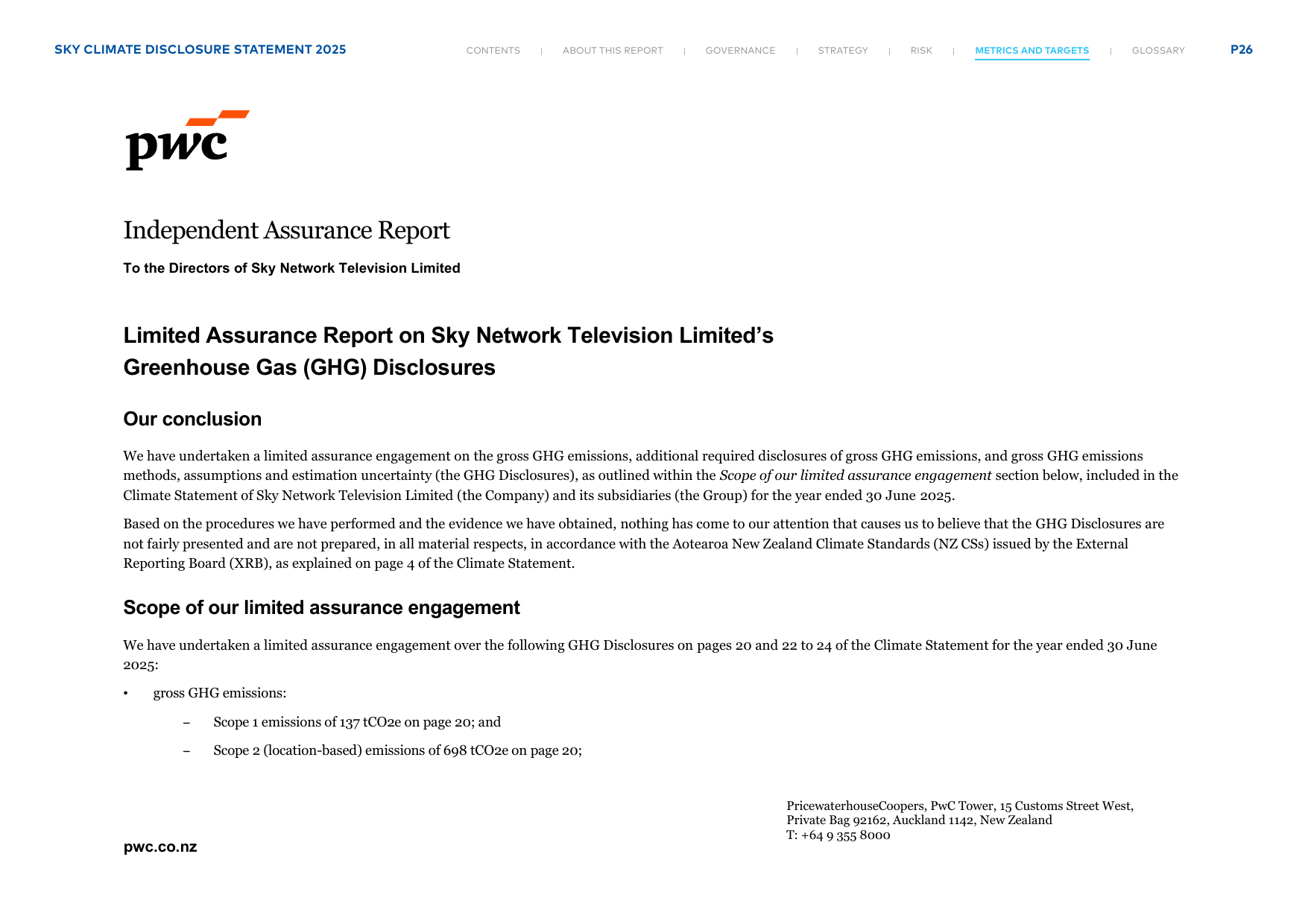 Emissions data extracted from page 26