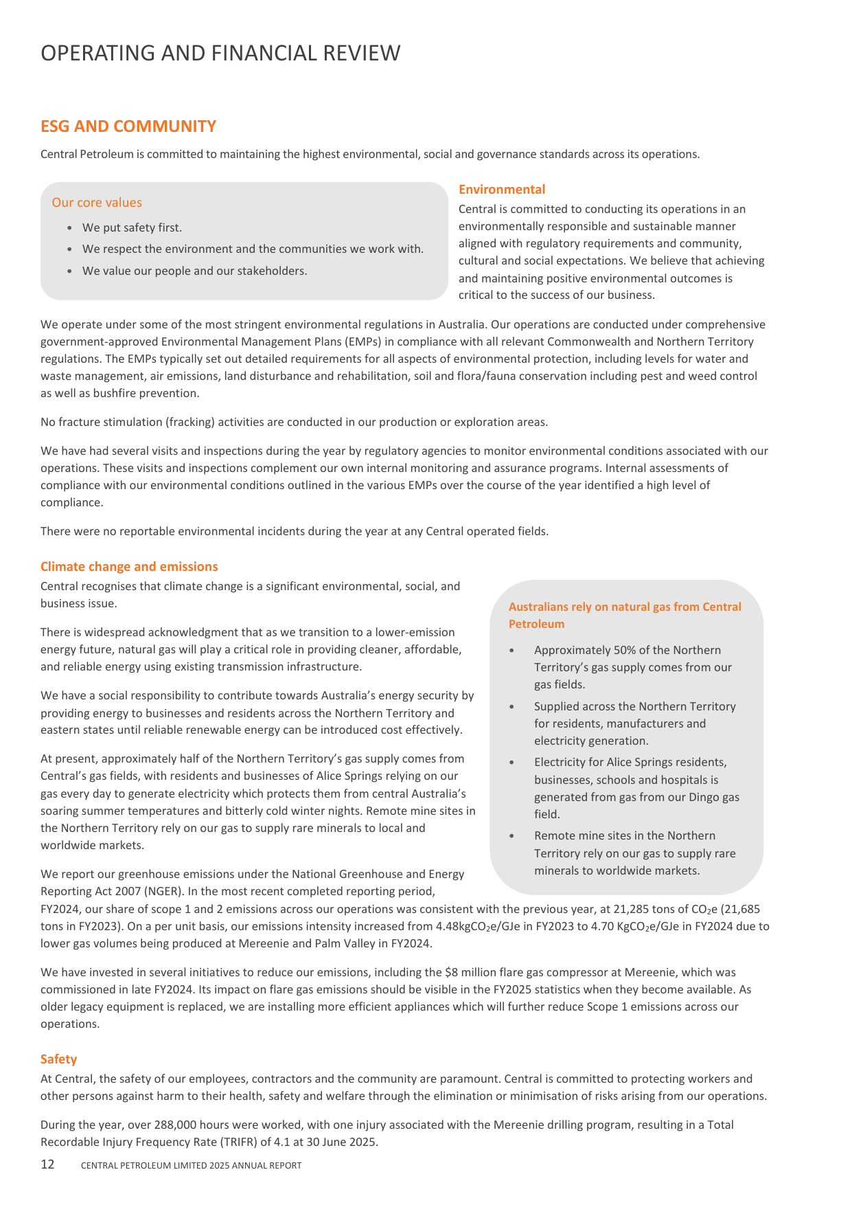 Emissions data extracted from page 14