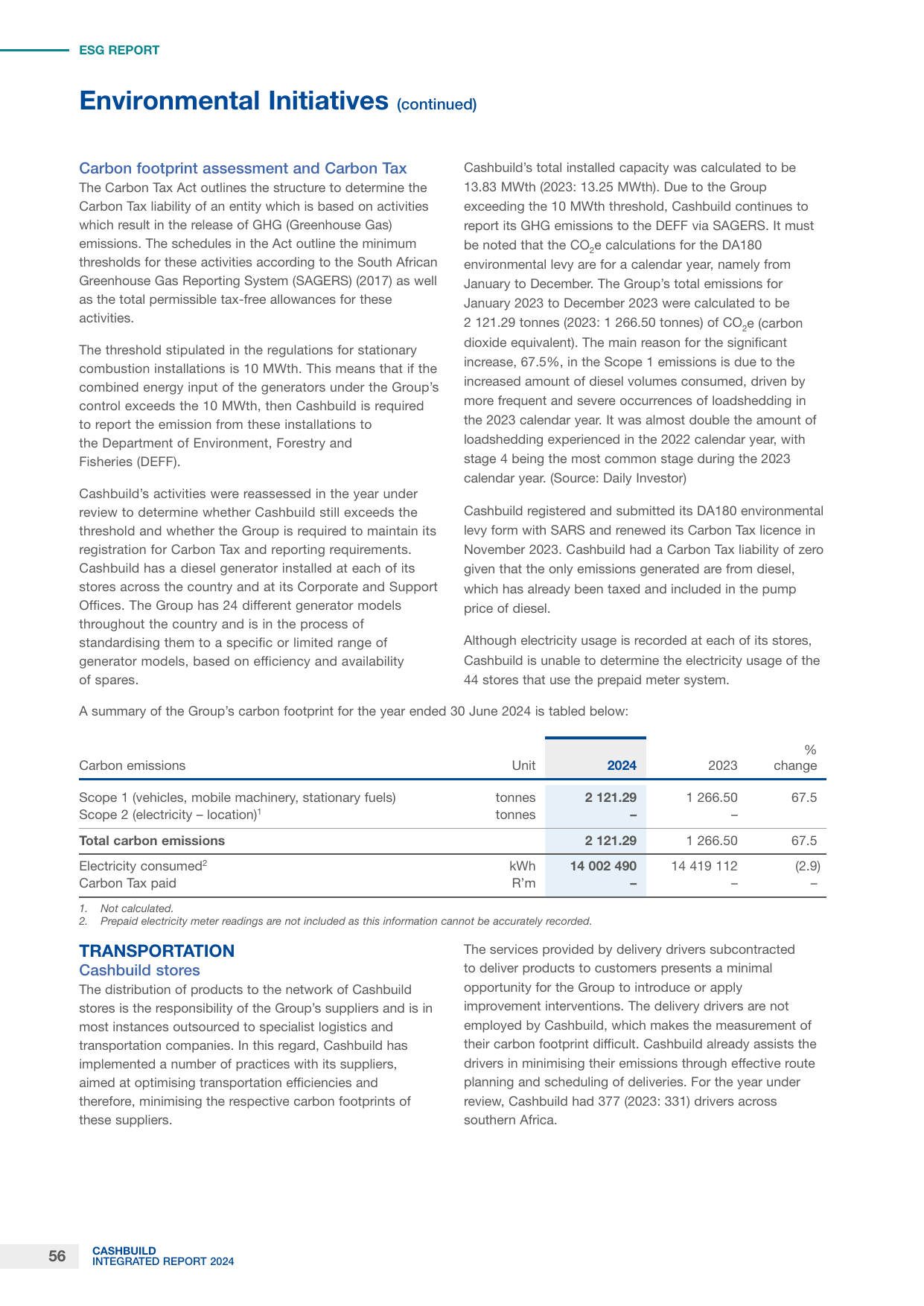 Emissions data extracted from page 58