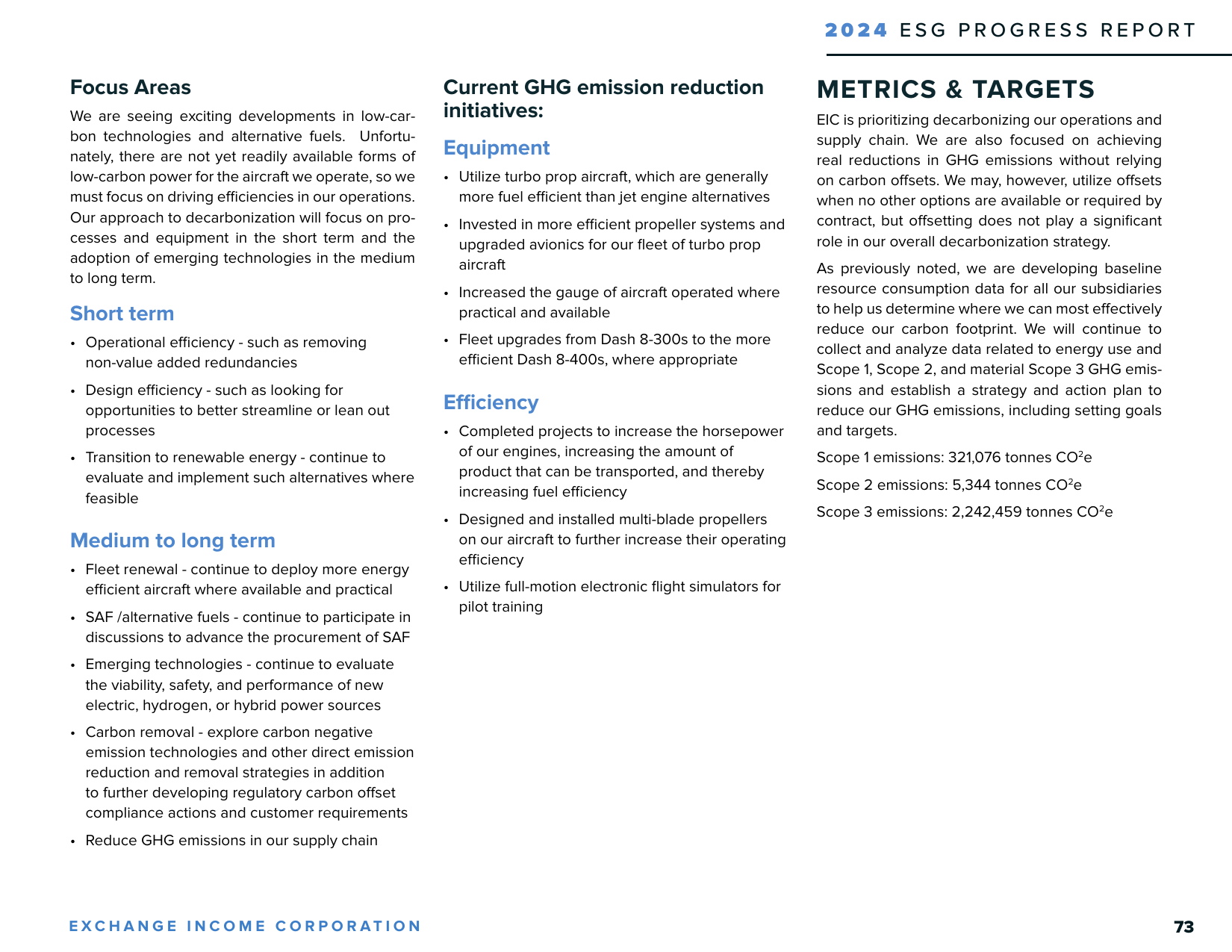Emissions data extracted from page 73