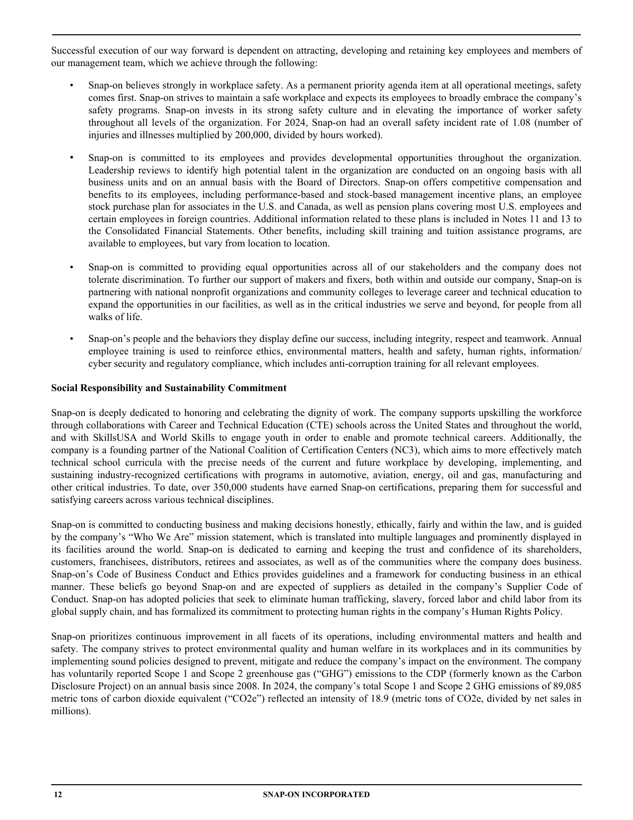 Emissions data extracted from page 12