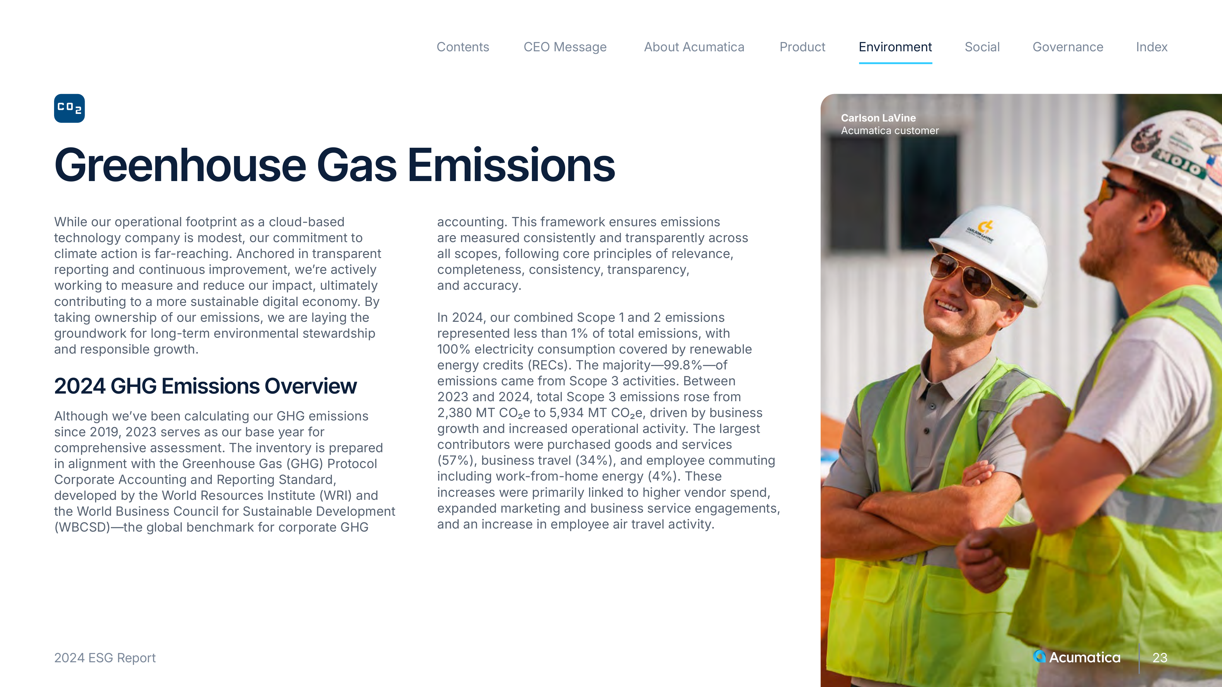 Emissions data extracted from page 23