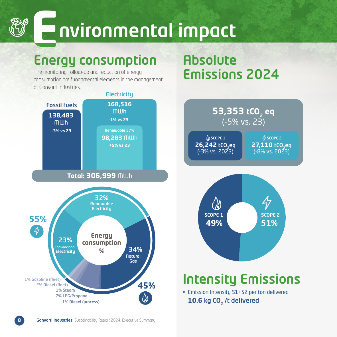 Emissions data extracted from page 8